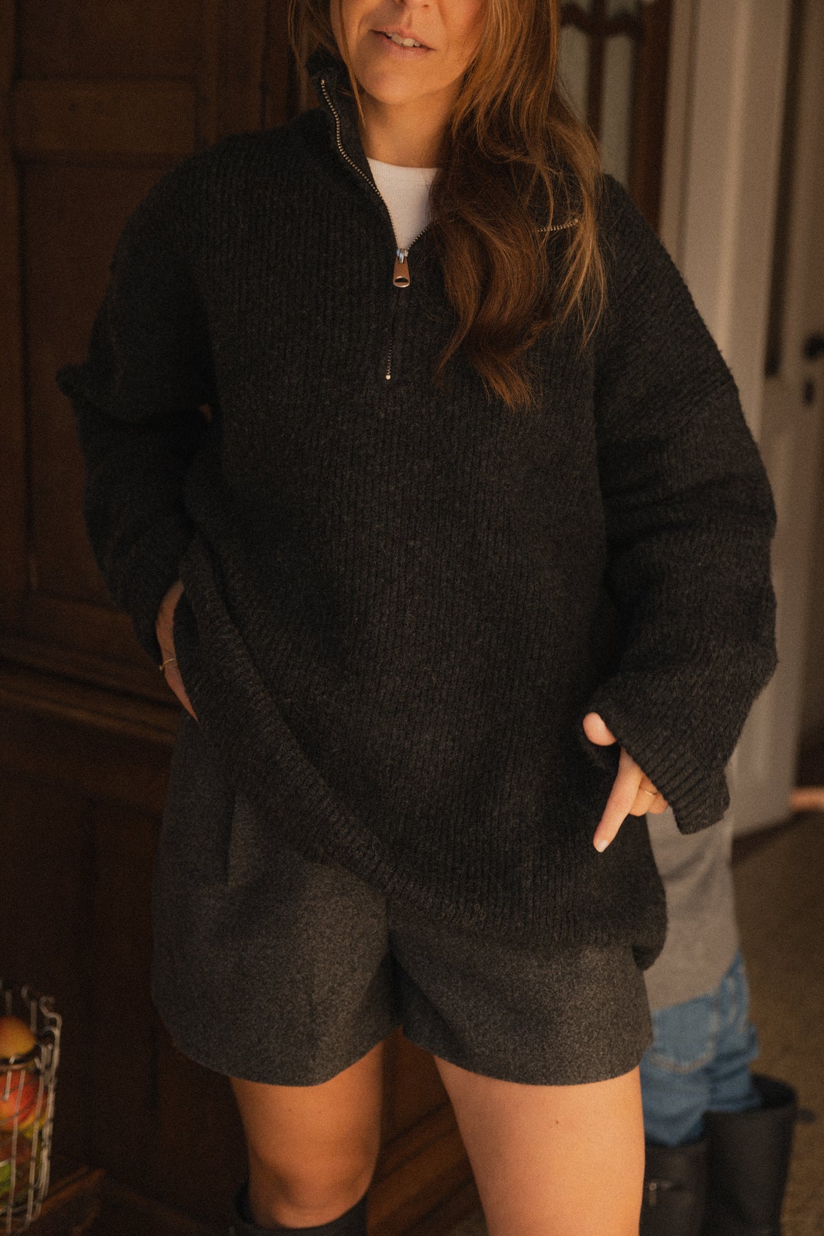 OVERSIZED ZIPPER ANTRACIET