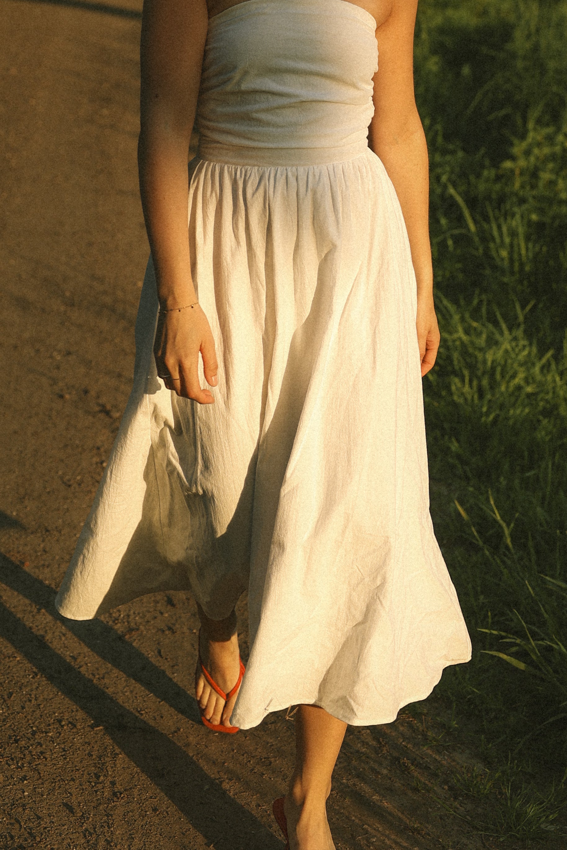 STRAPLESS MAXI DRESS WHITE