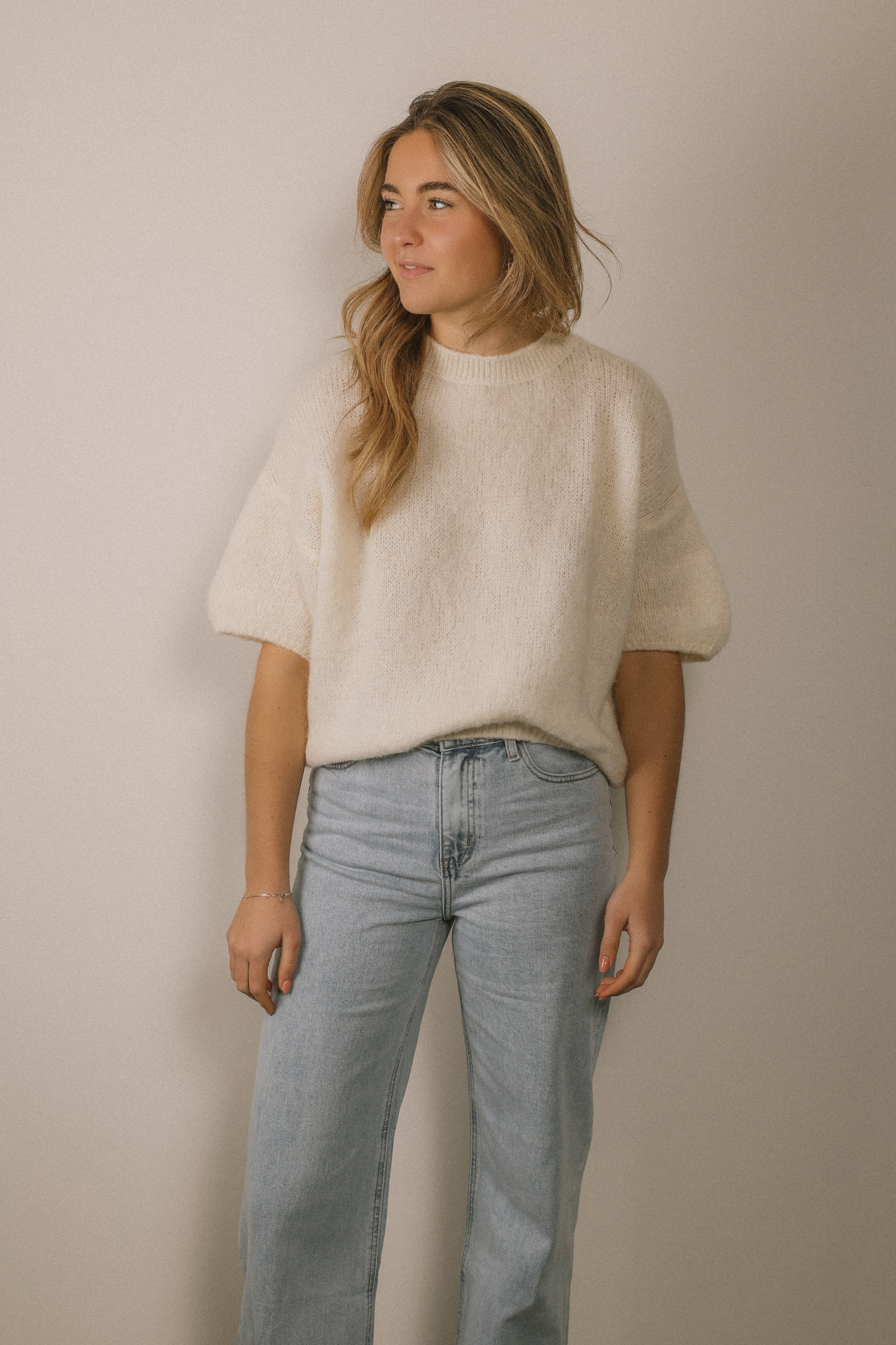 MOHAIR SAAR KNIT OFF-WHITE