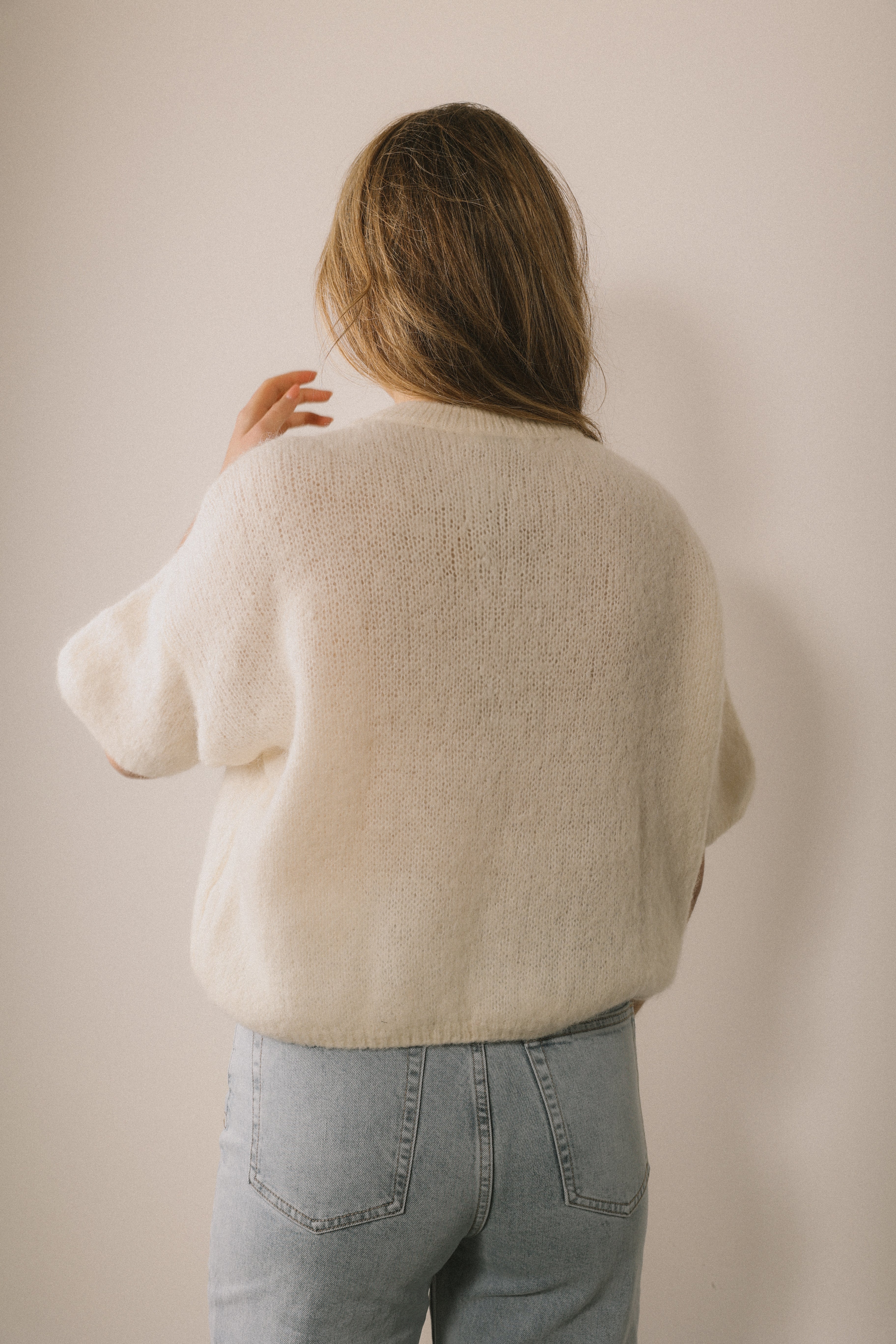 MOHAIR SAAR KNIT OFF-WHITE