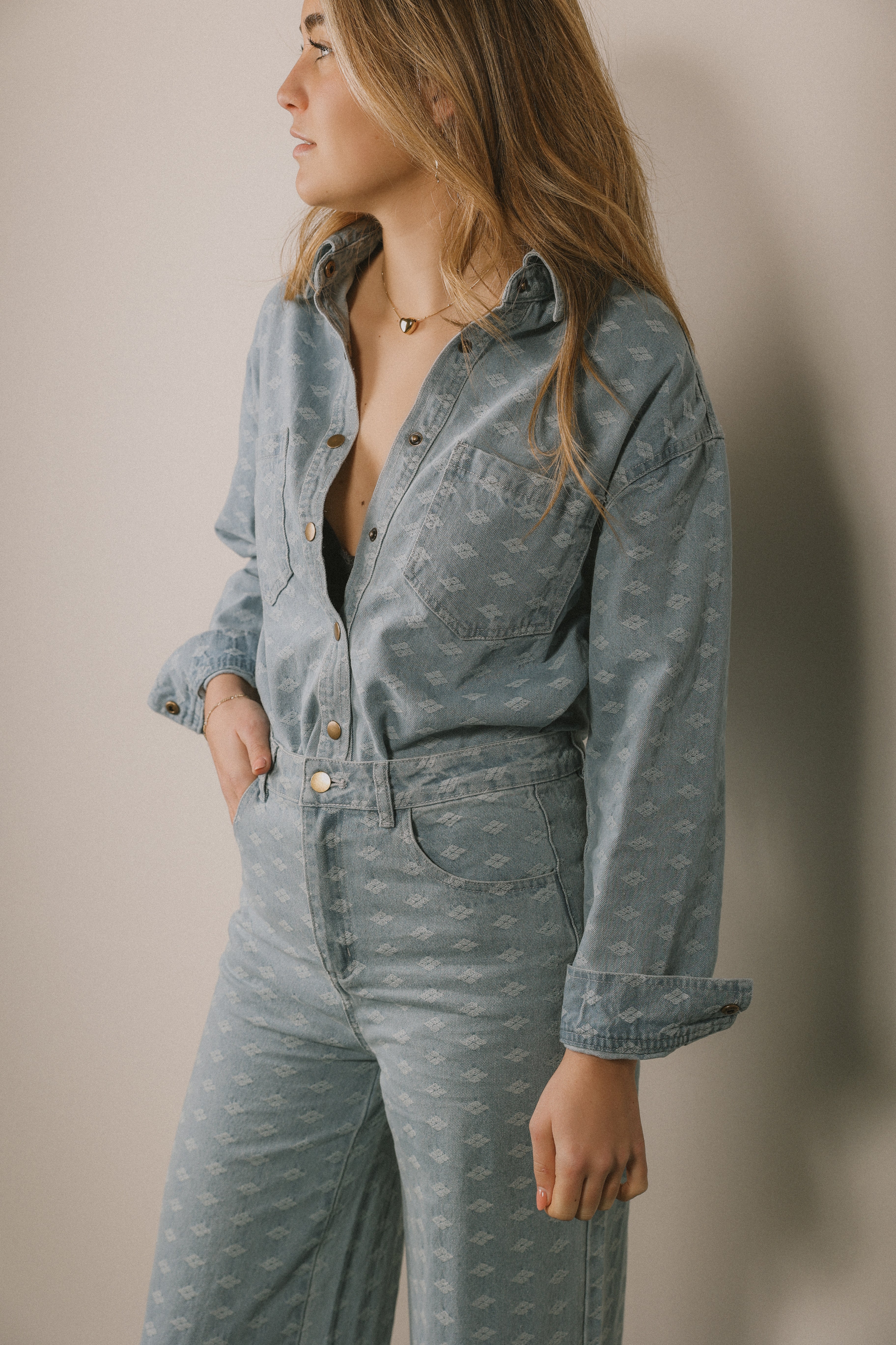 DENIM SHIRT WITH PATTERN