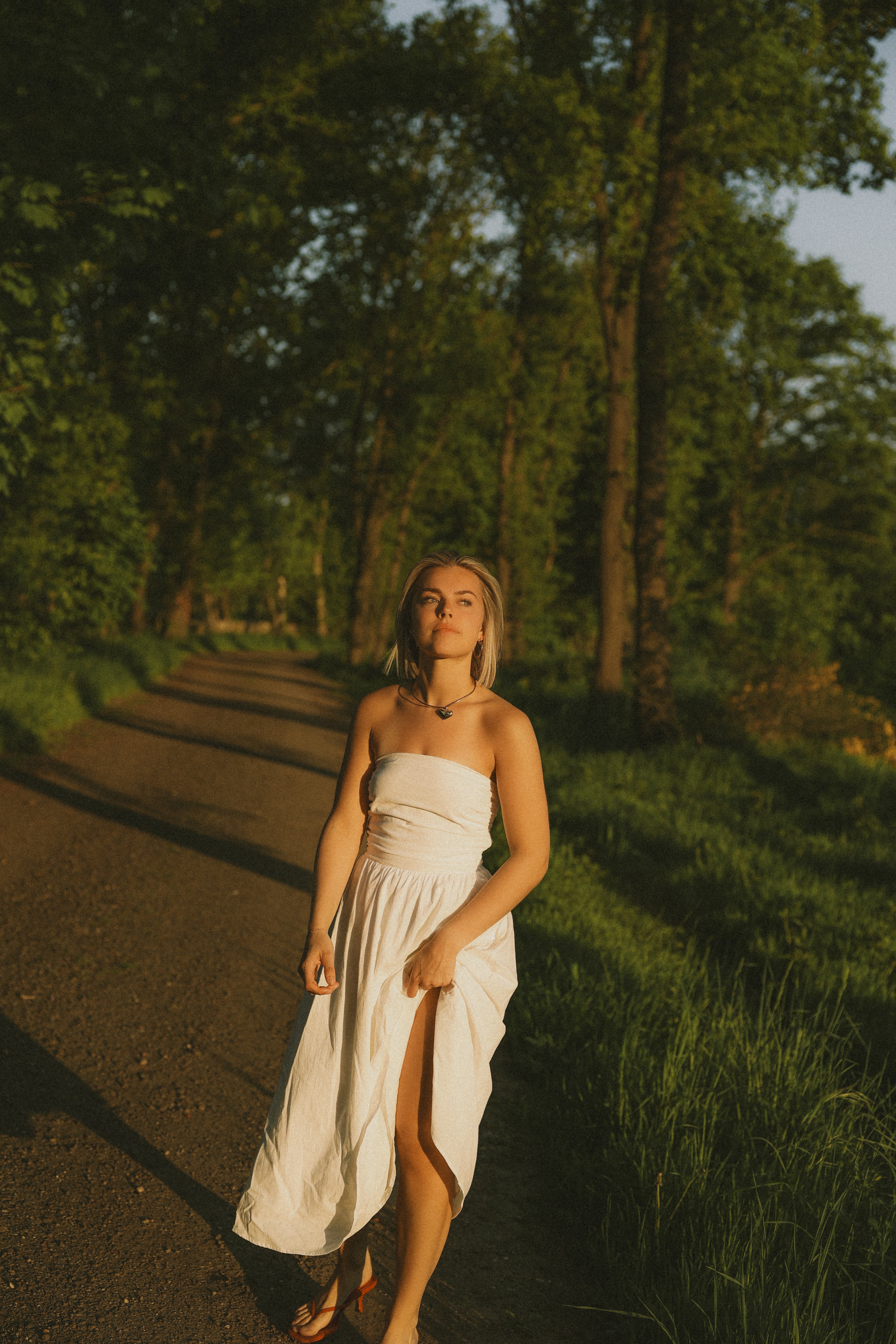 STRAPLESS MAXI DRESS WHITE