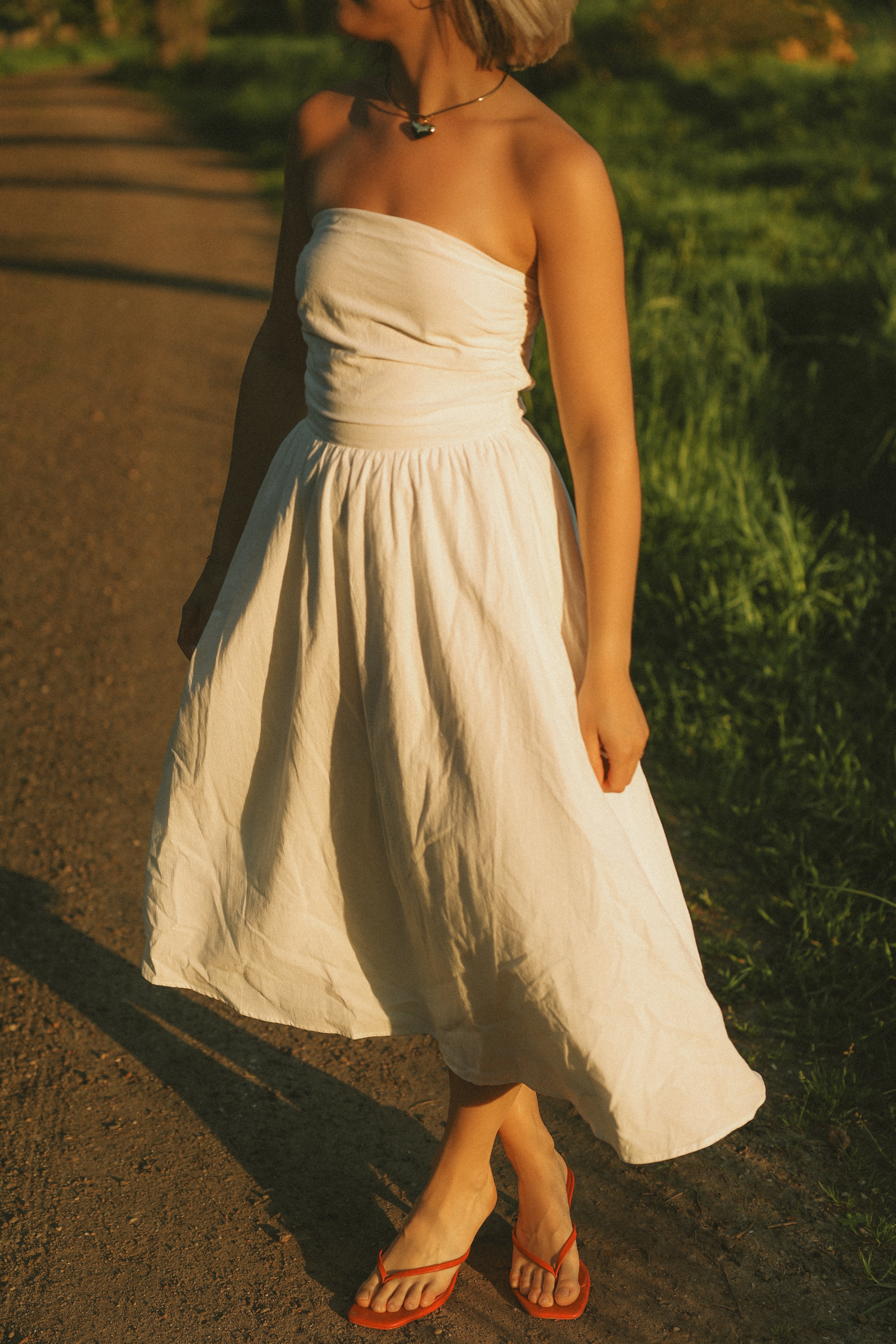 STRAPLESS MAXI DRESS WHITE