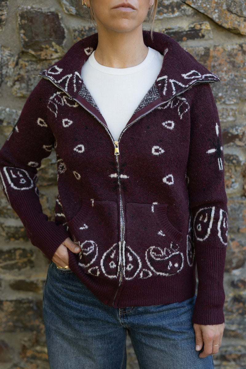 ZOÉ CARDIGAN BURGUNDY