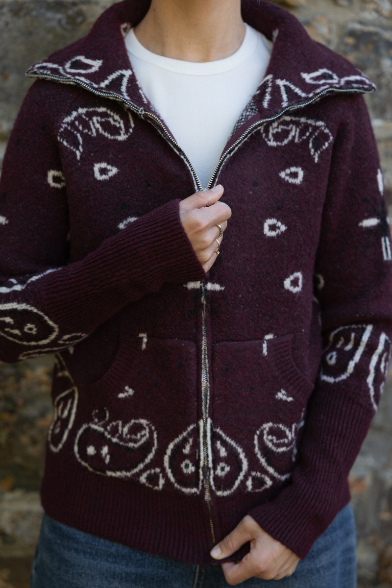 ZOÉ CARDIGAN BURGUNDY