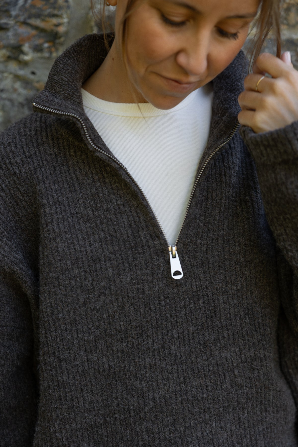 OVERSIZED ZIPPER CHOCO