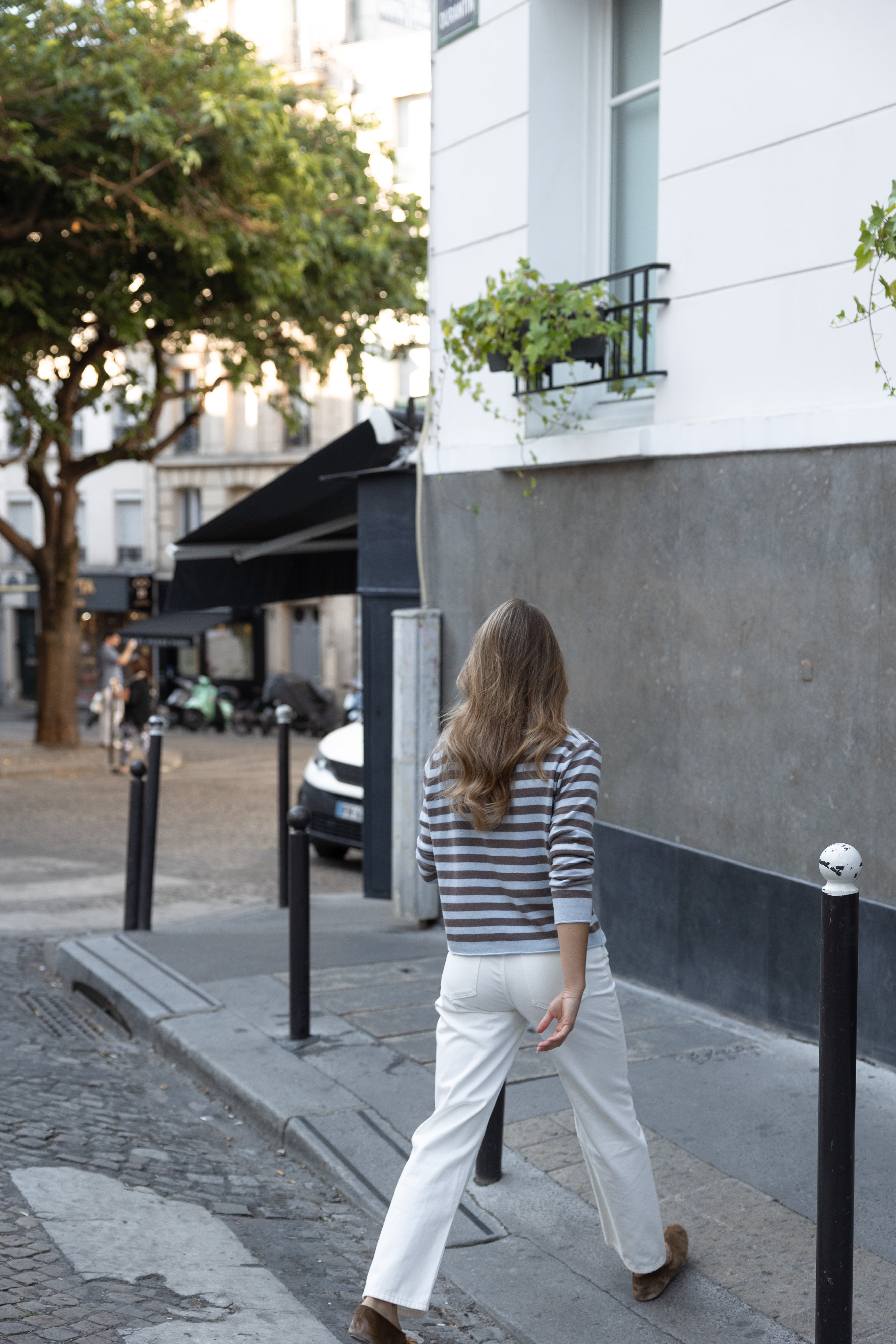 STRIPED LOUISE POLO LIGHT BLUE