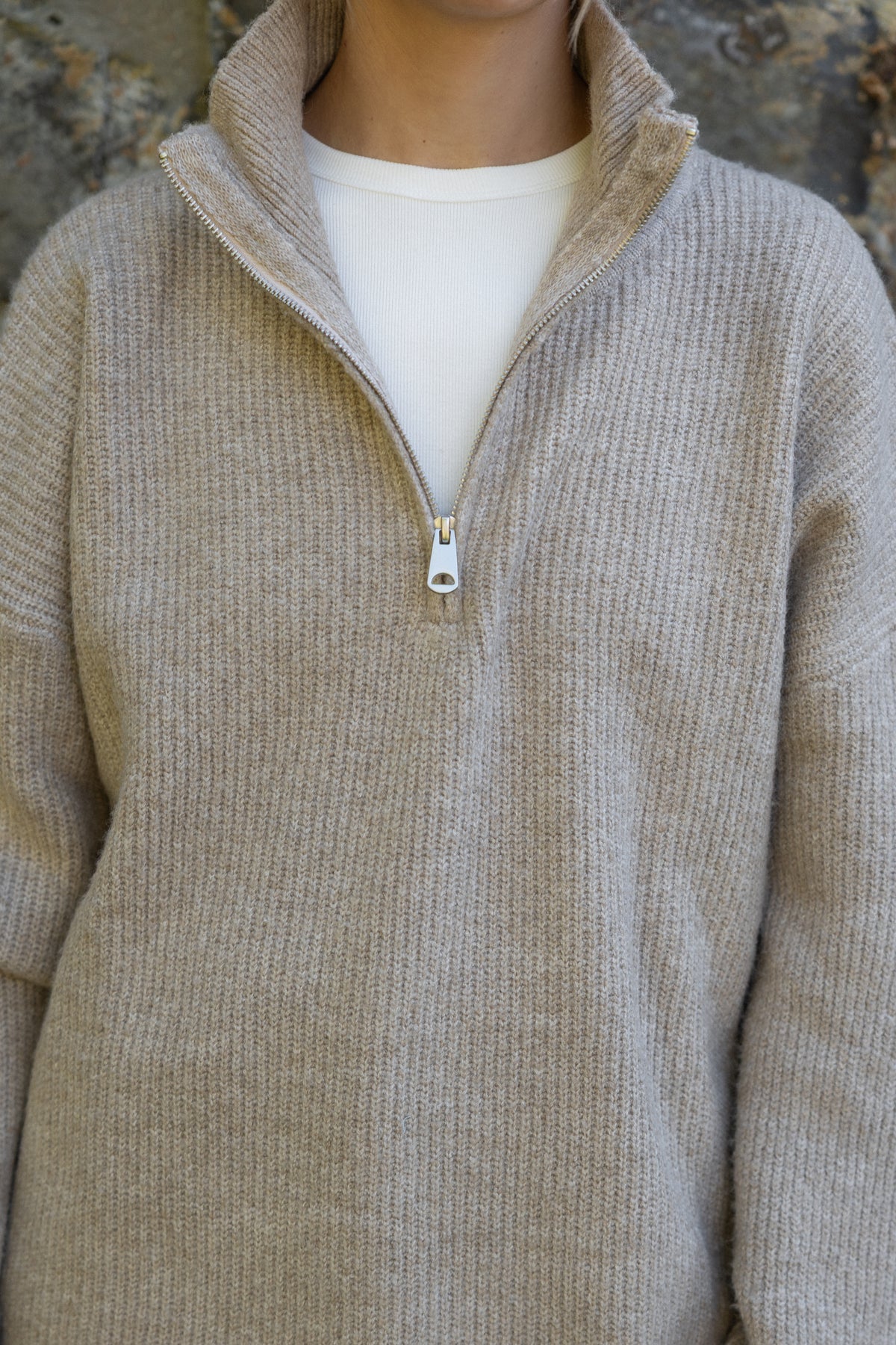 OVERSIZED ZIPPER TAUPE