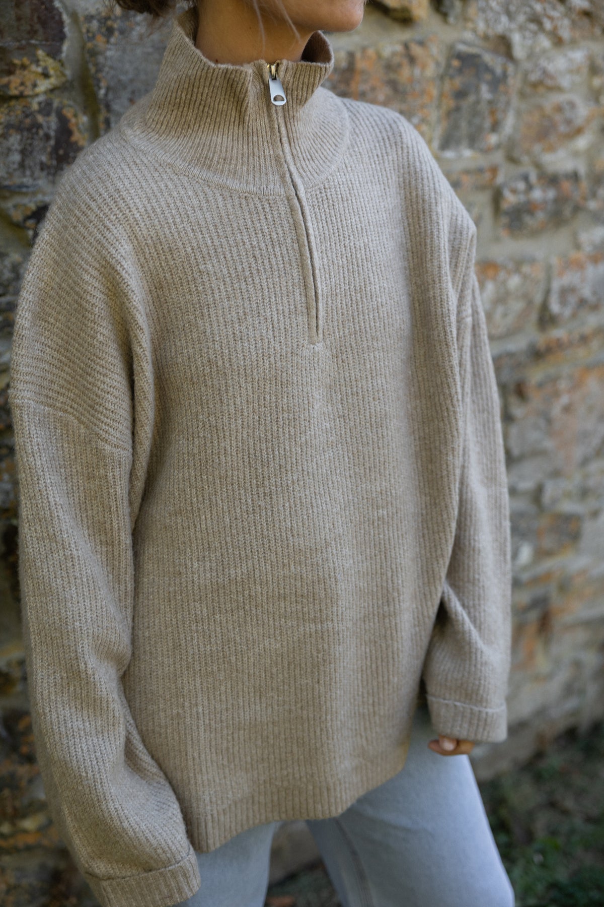 OVERSIZED ZIPPER TAUPE
