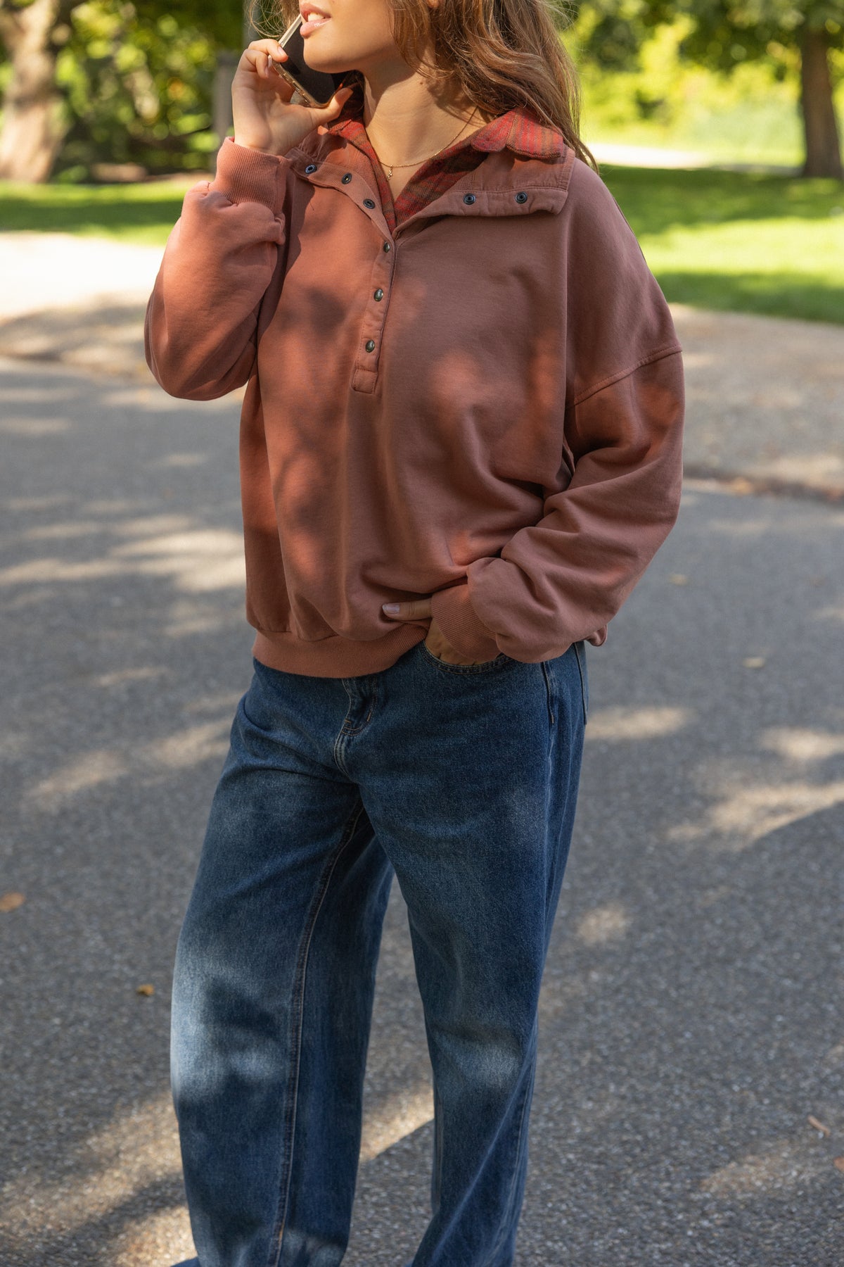 MABEL BUTTON SWEATER DUSTY SALMON