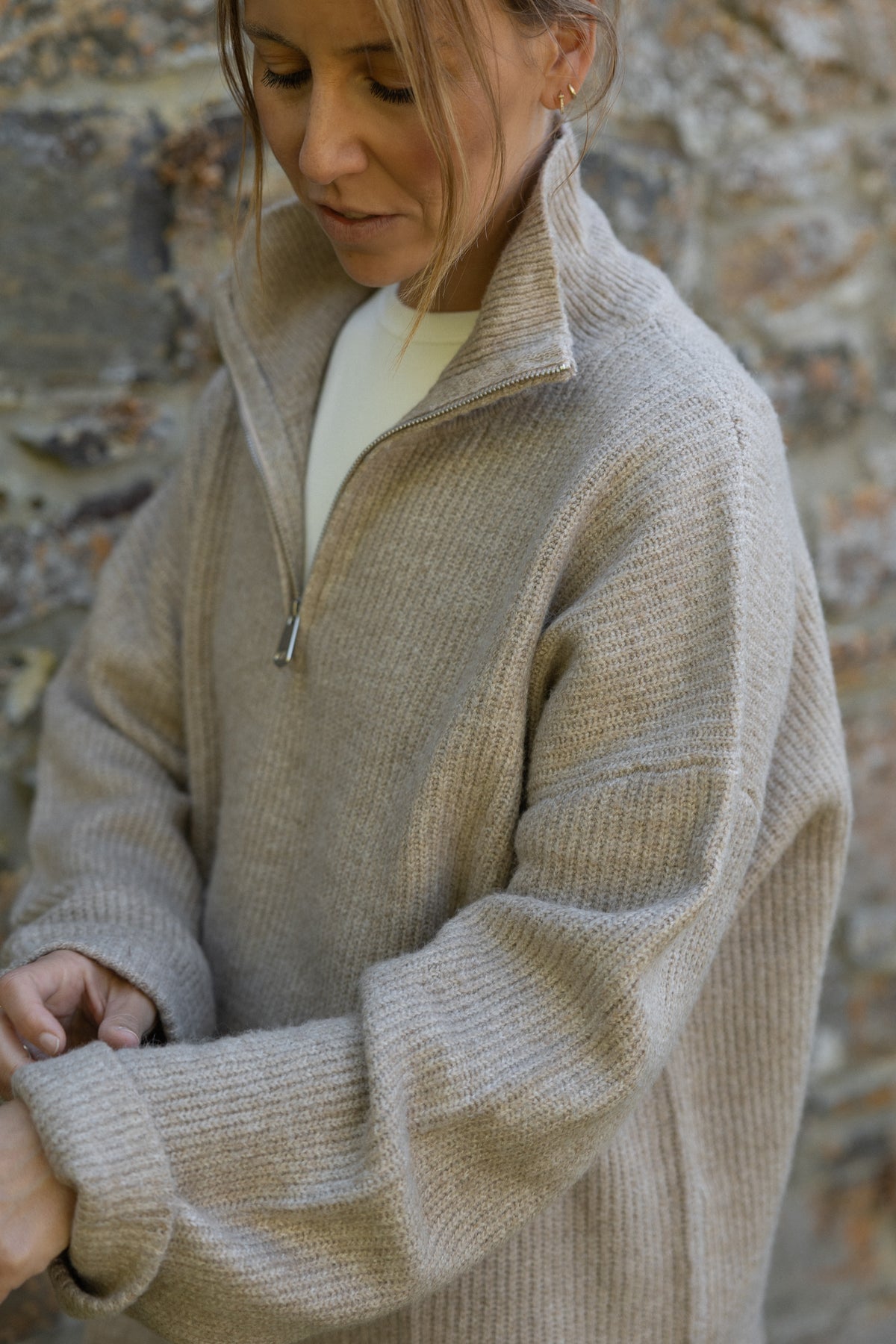 OVERSIZED ZIPPER TAUPE