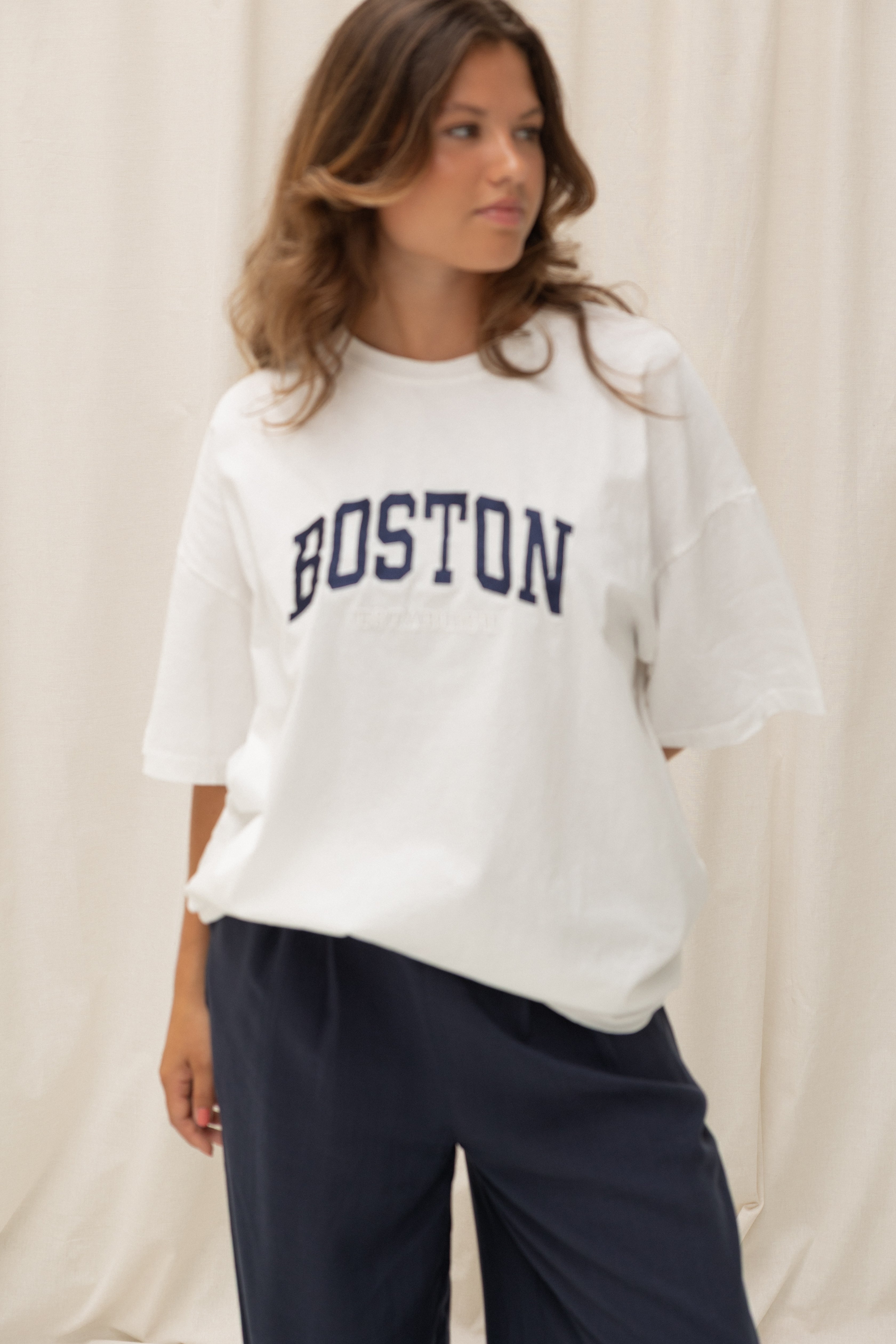 OVERSIZED BOSTON TEE WHITE