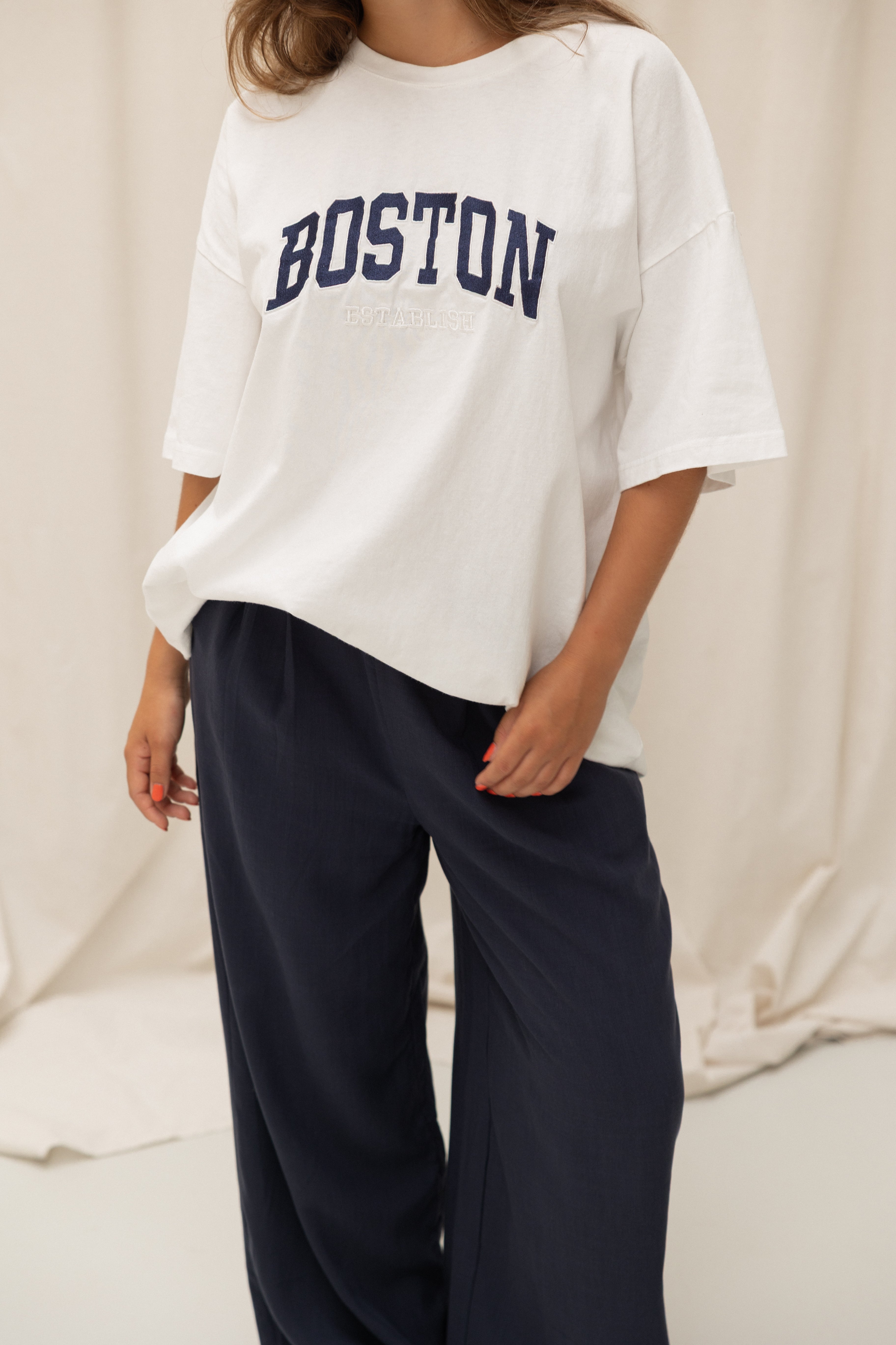OVERSIZED BOSTON TEE WHITE