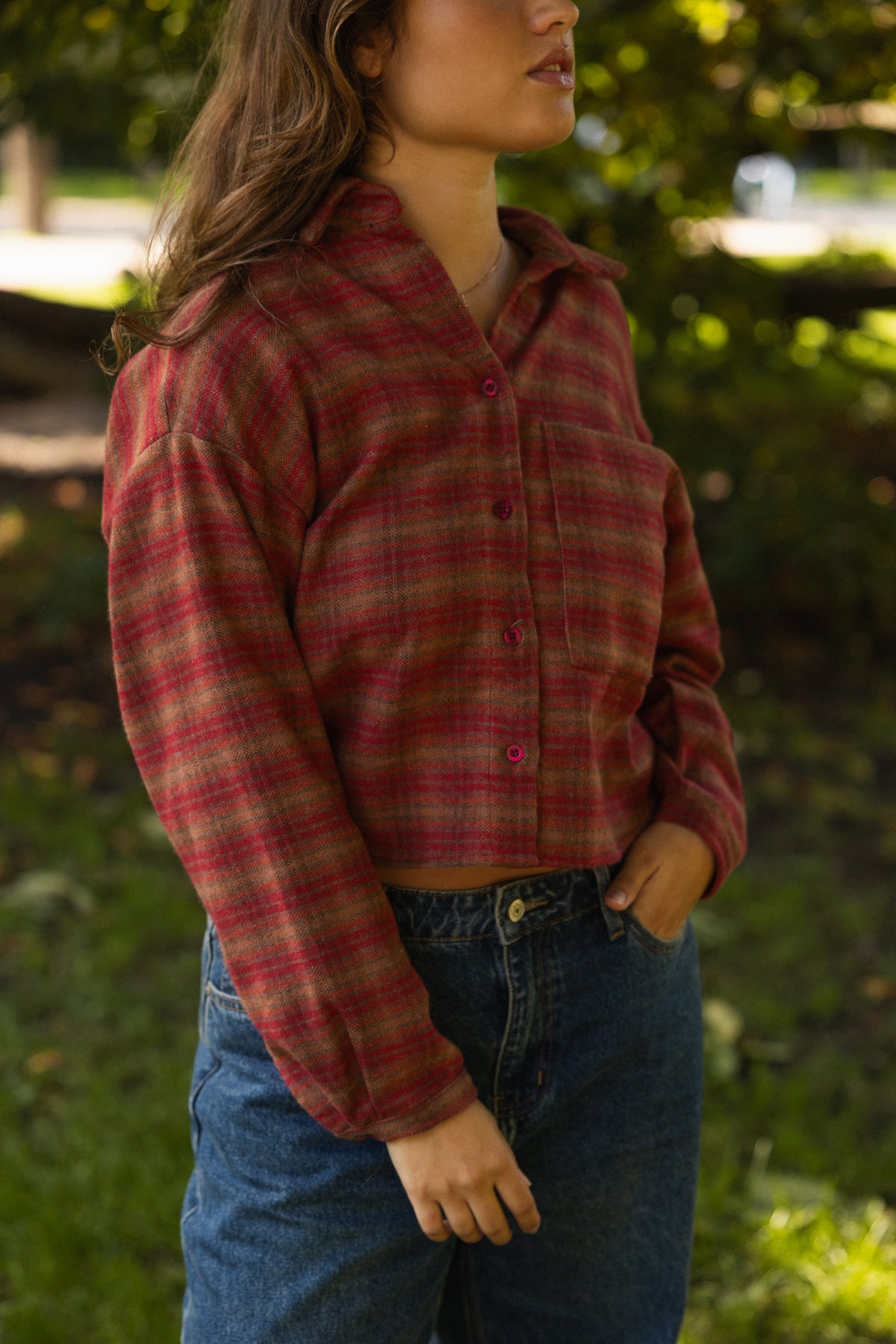 CHECKED NELLIE BLOUSE RED