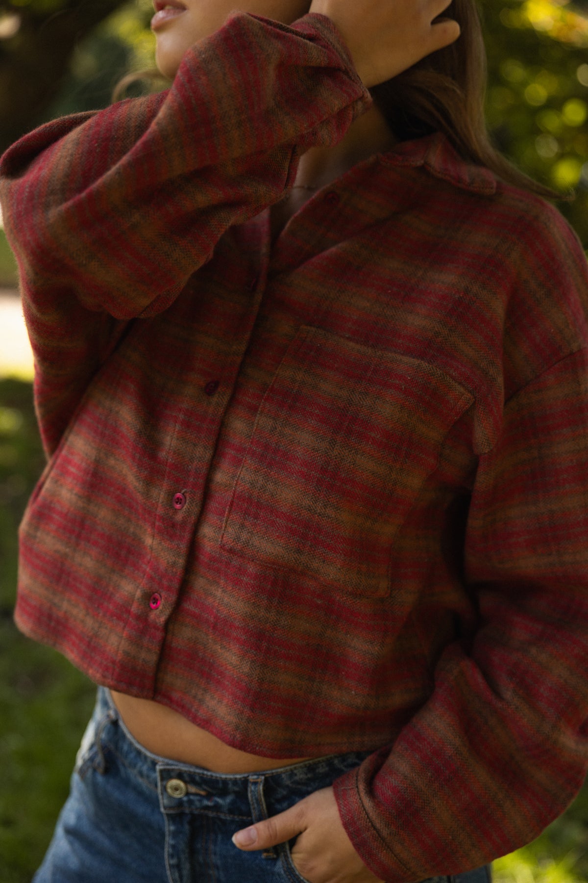 CHECKED NELLIE BLOUSE RED
