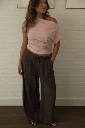 WIDE JANE PANTS CHOCO
