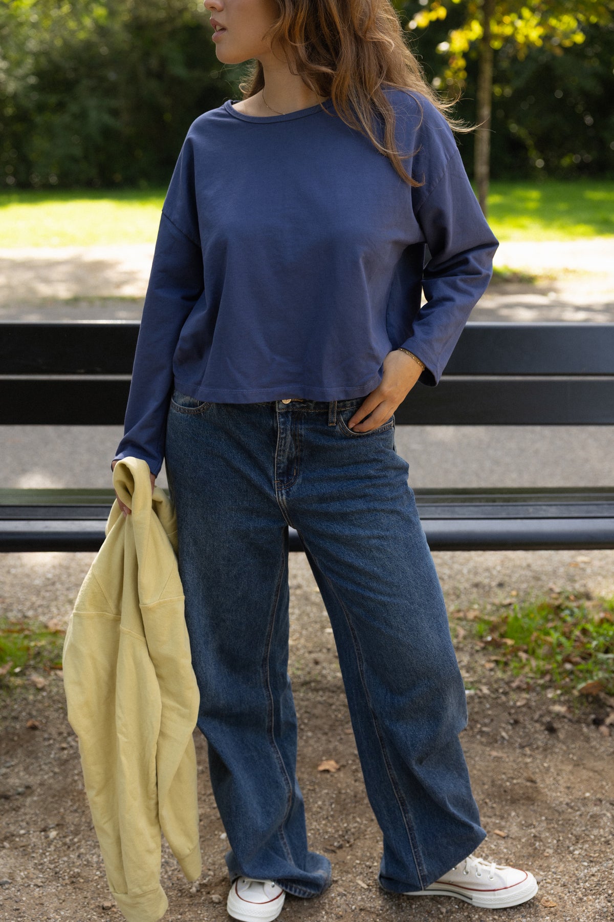 CROPPED BASIC LONGSLEEVE MARINE