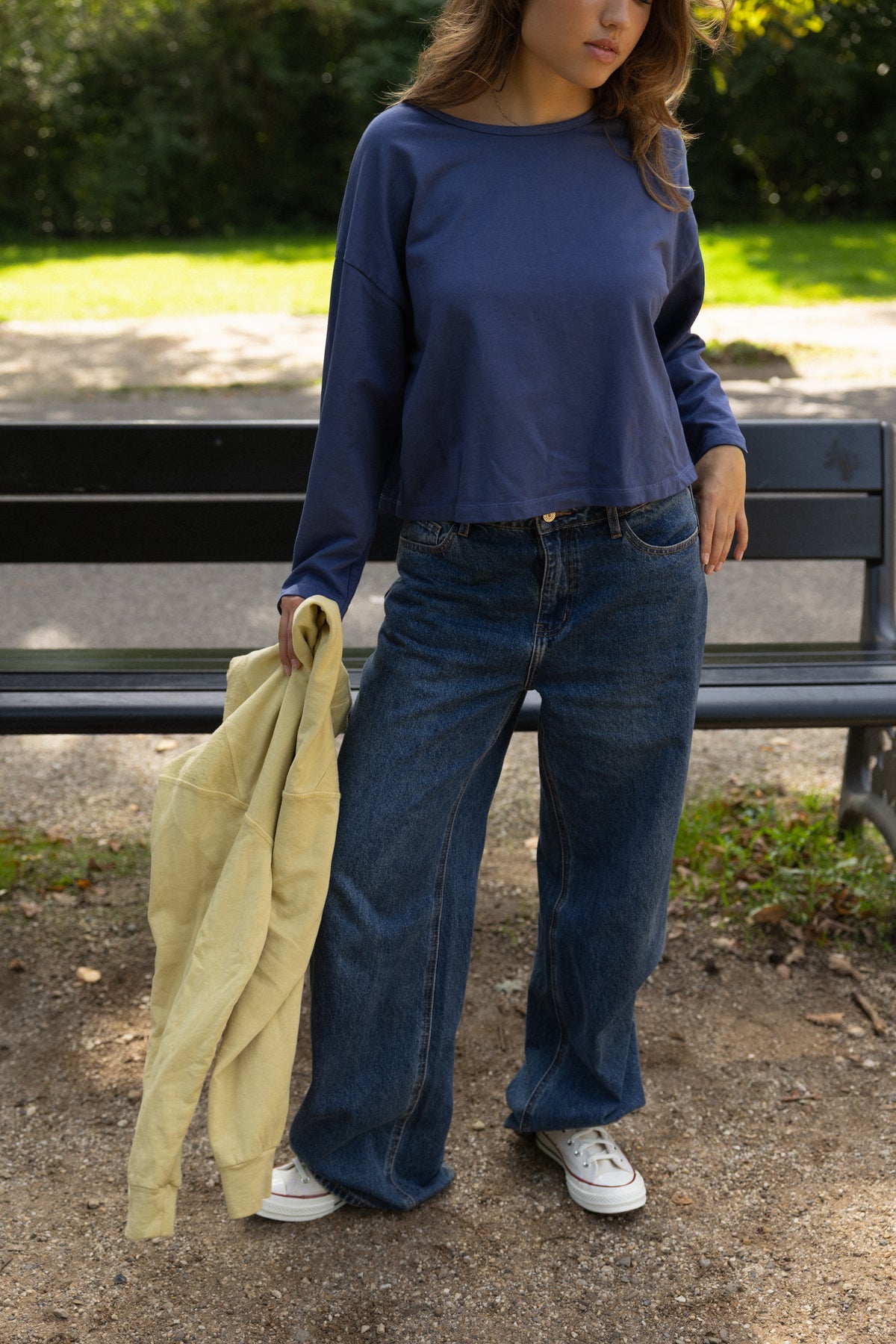 CROPPED BASIC LONGSLEEVE MARINE