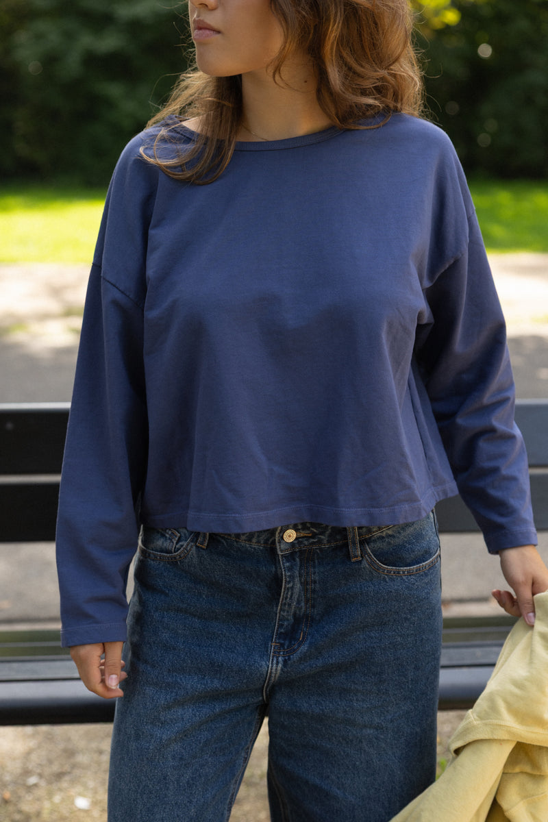 CROPPED BASIC LONGSLEEVE MARINE