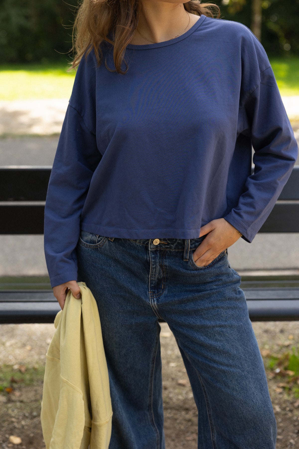 CROPPED BASIC LONGSLEEVE MARINE