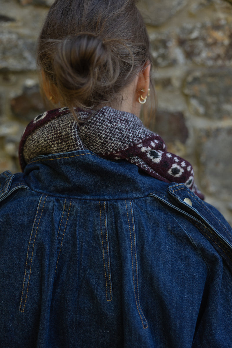 ZOÉ SCARF BURGUNDY