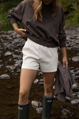 SWEATPANTS SHORTS CREAM
