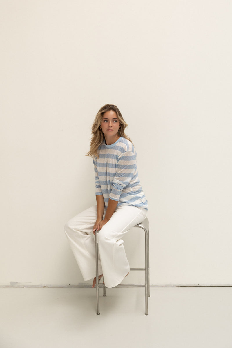 STRIPED GRACE TEE BLUE