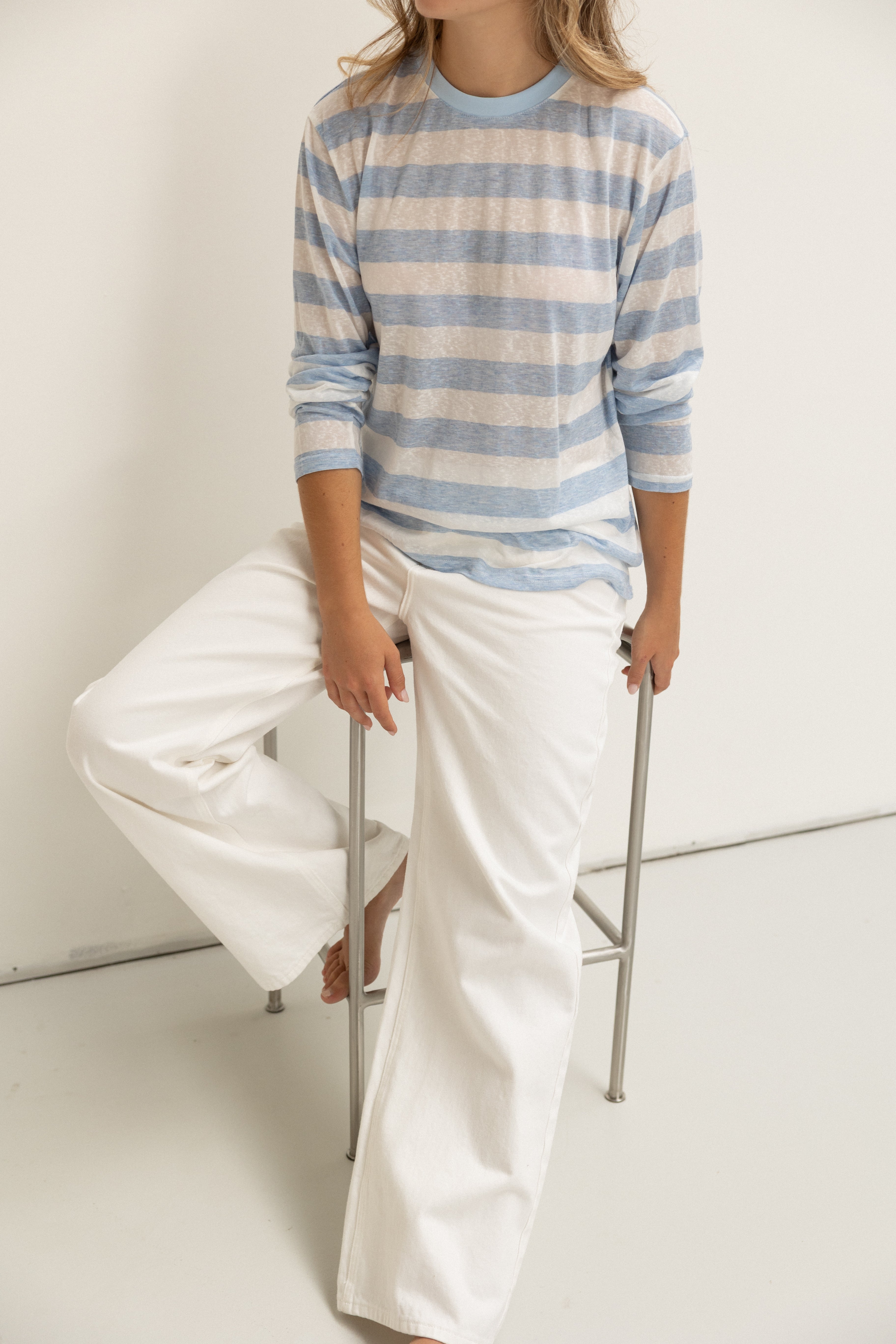 STRIPED GRACE TEE BLUE