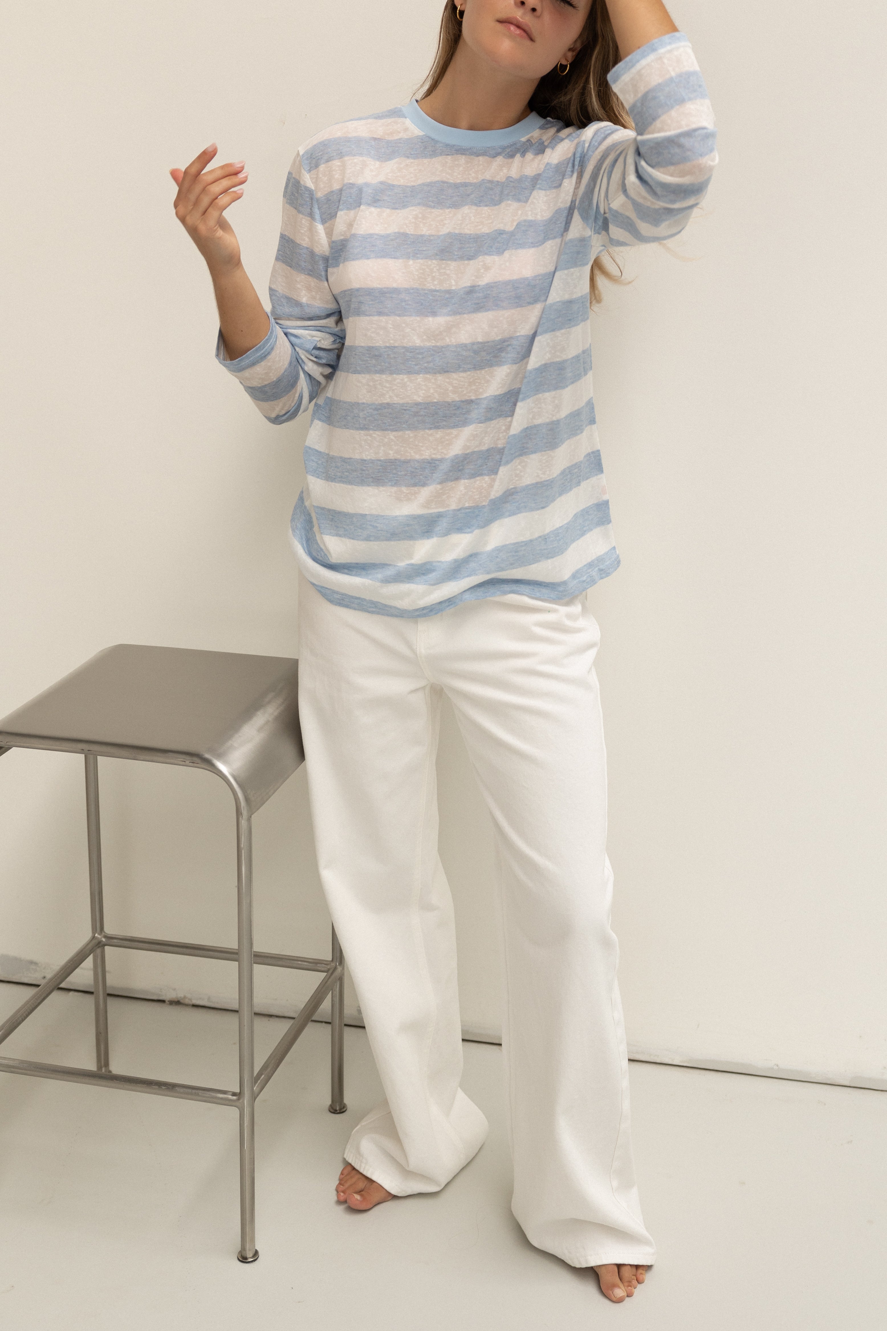 STRIPED GRACE TEE BLUE