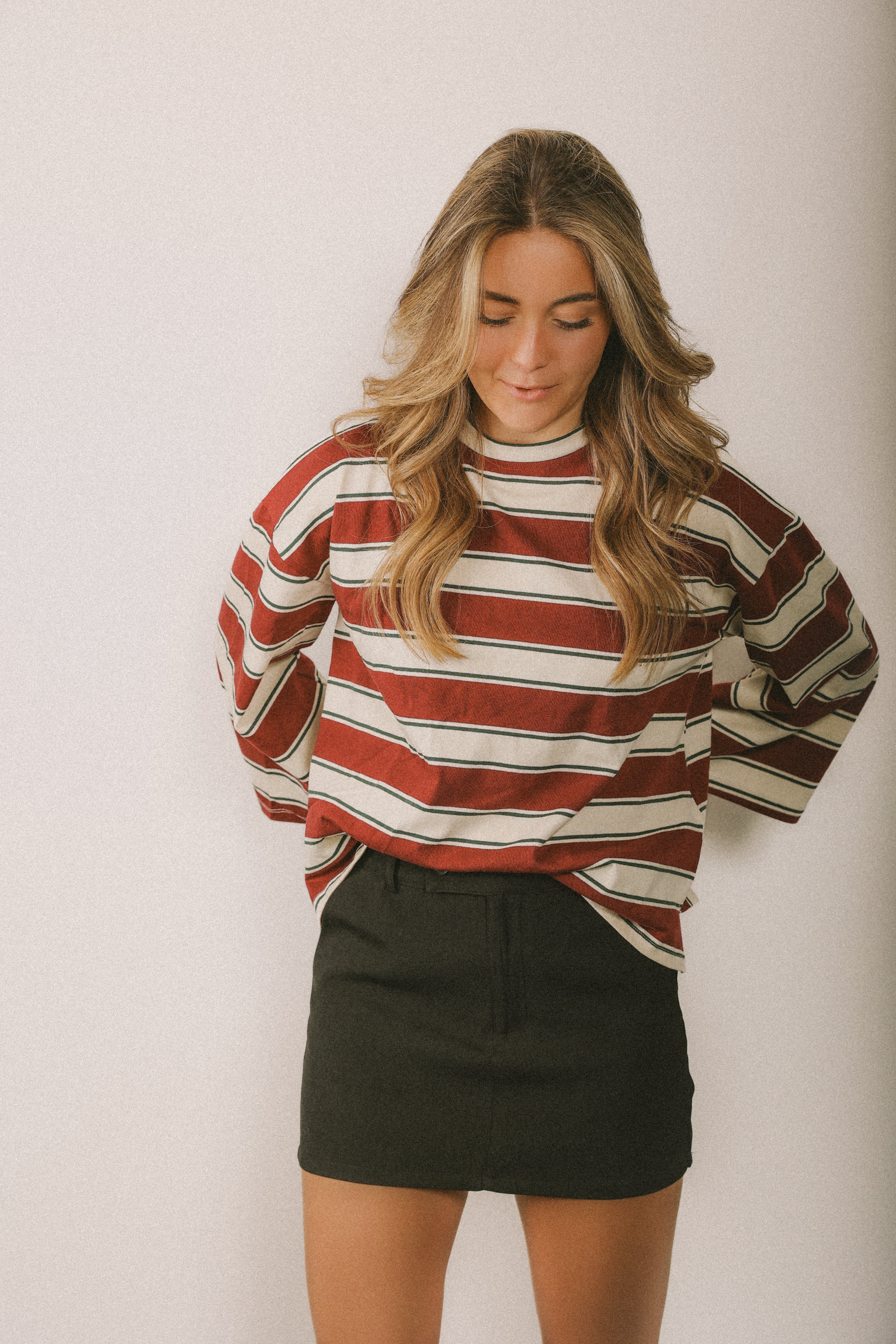 STRIPED CADY TEE