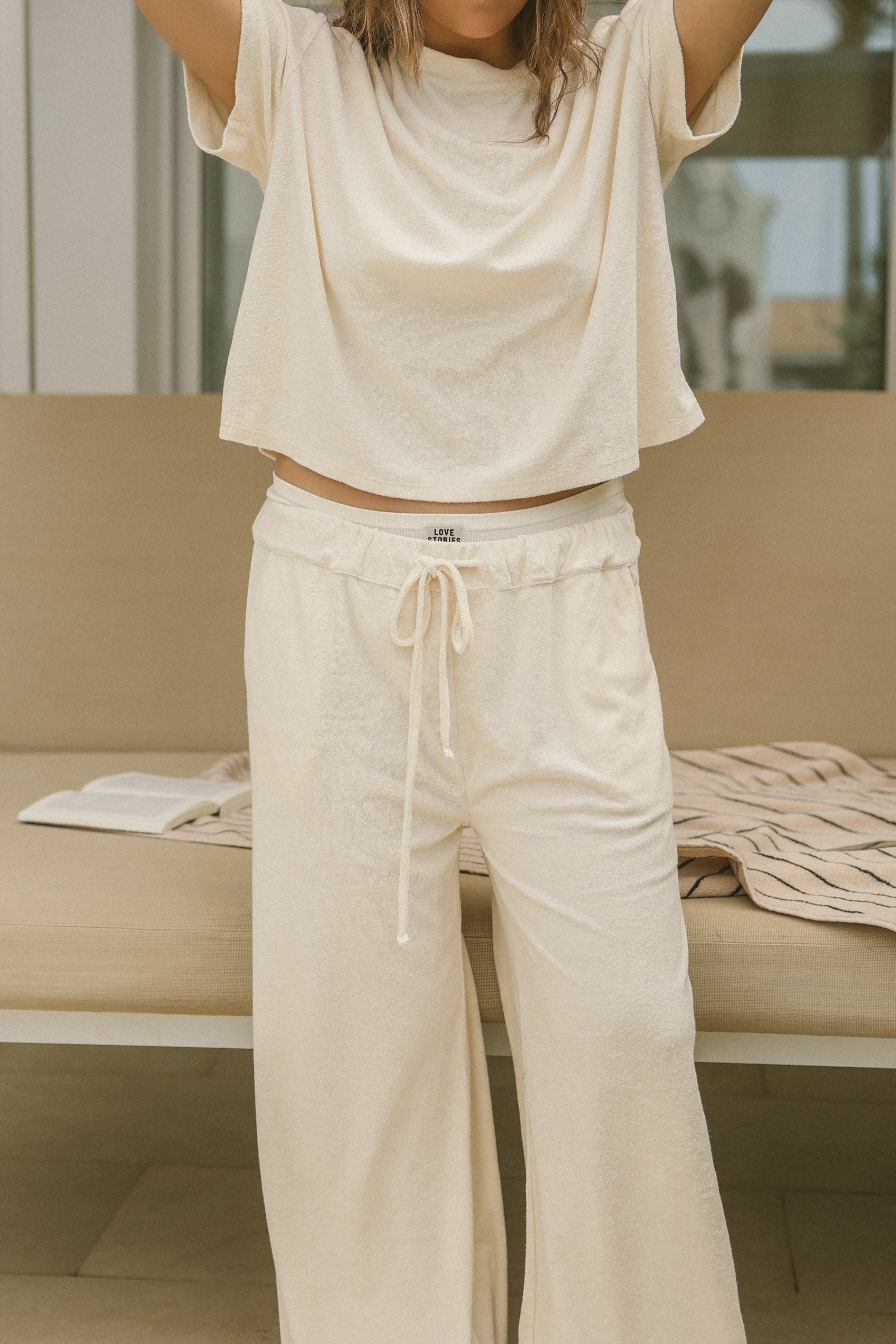 TERRY CLOTH PANTS ECRU