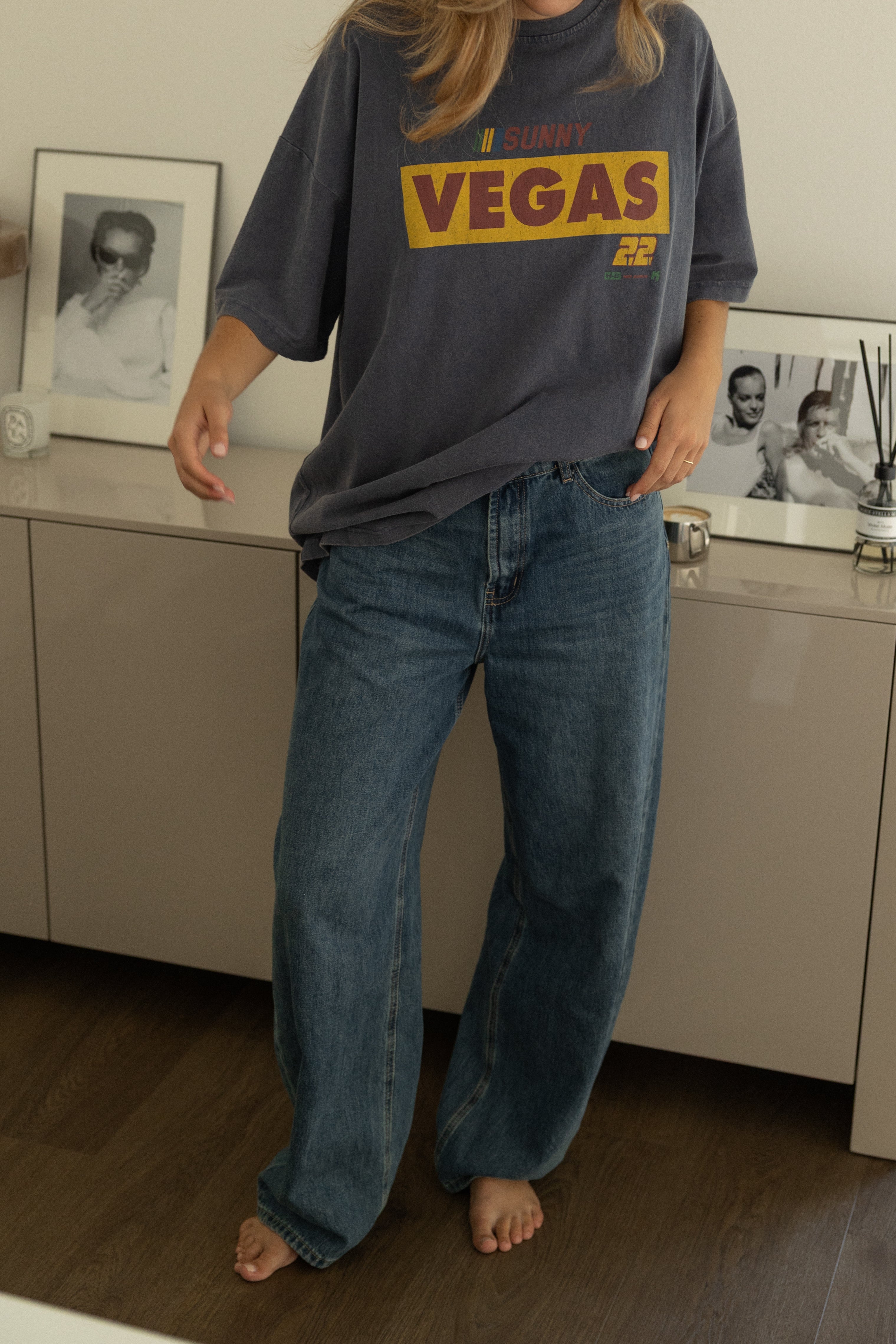 OVERSIZED VEGAS TEE NAVY