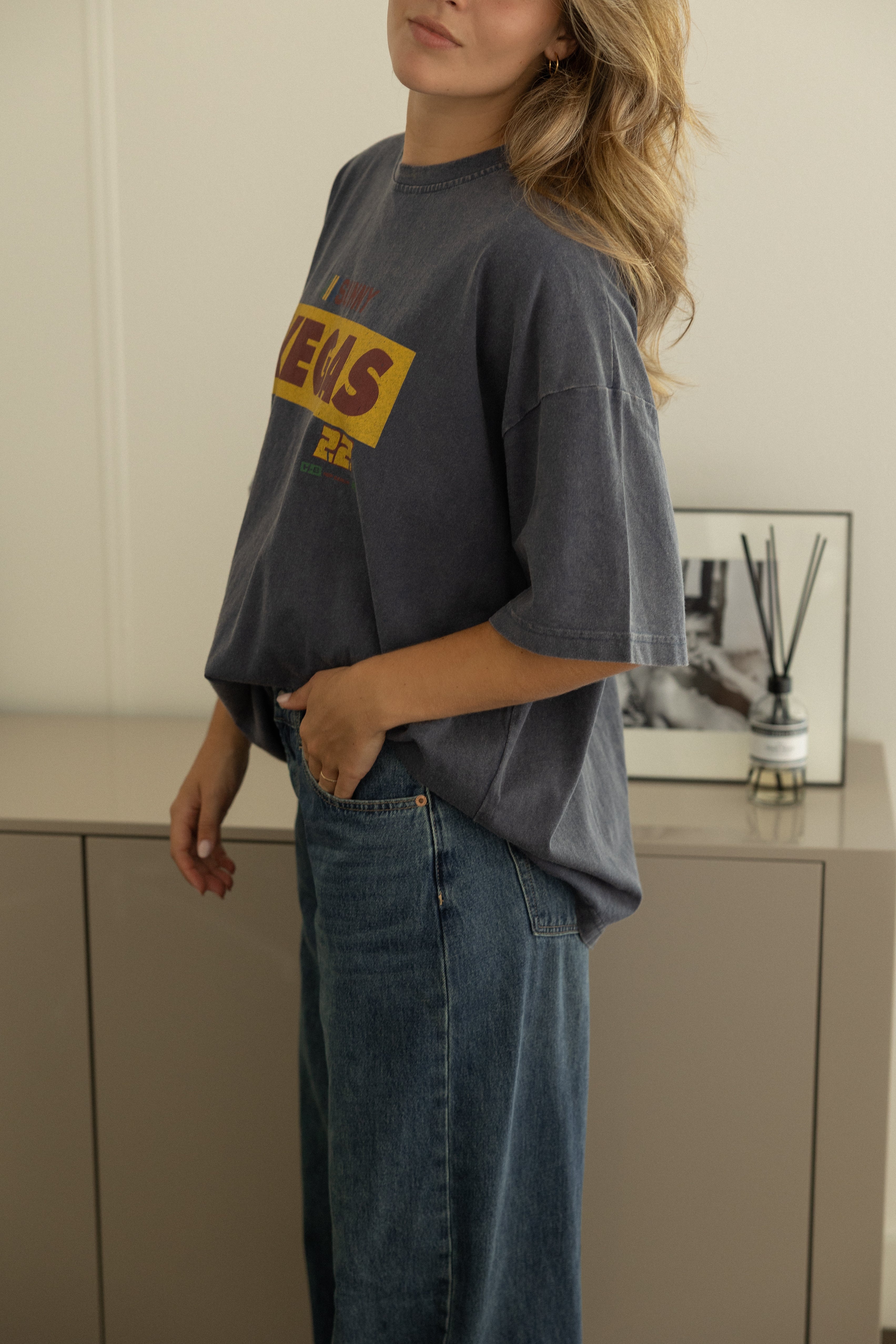 OVERSIZED VEGAS TEE NAVY