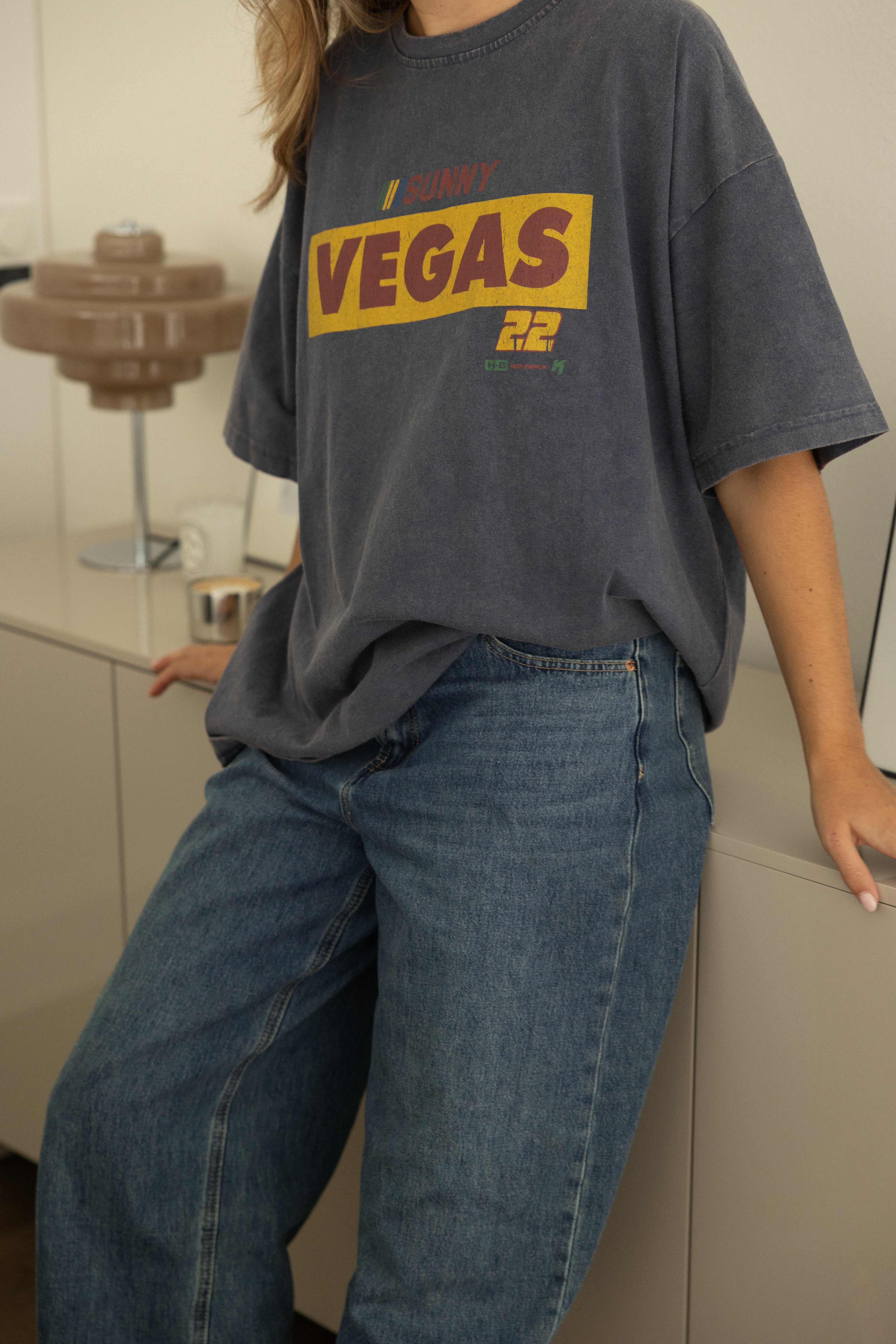 OVERSIZED VEGAS TEE NAVY