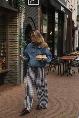 STRIPED LOUNGE PANTS NAVY
