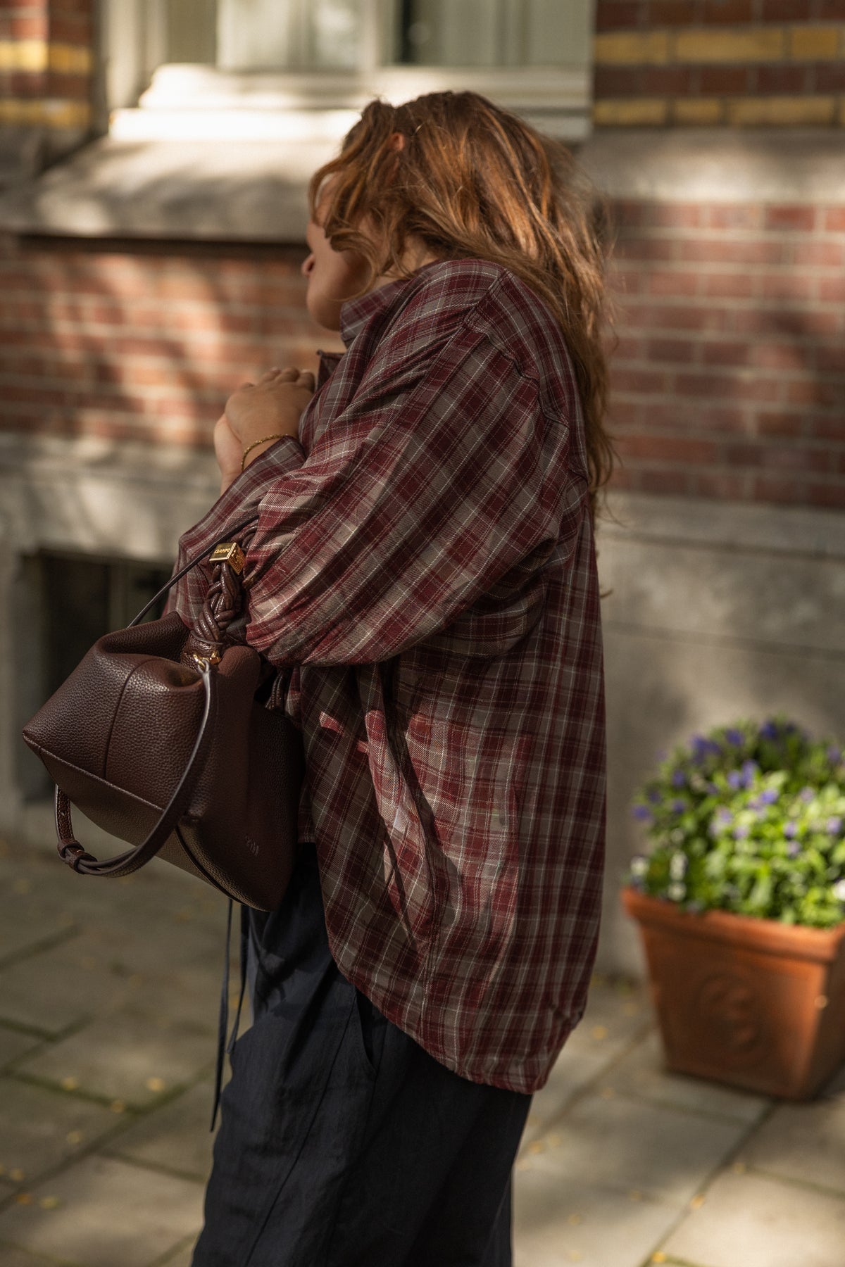 CHECKED INDIGO SHIRT BORDEAUX