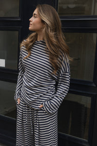 STRIPED LOUNGE TOP NAVY