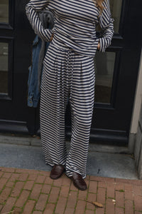 STRIPED LOUNGE PANTS NAVY