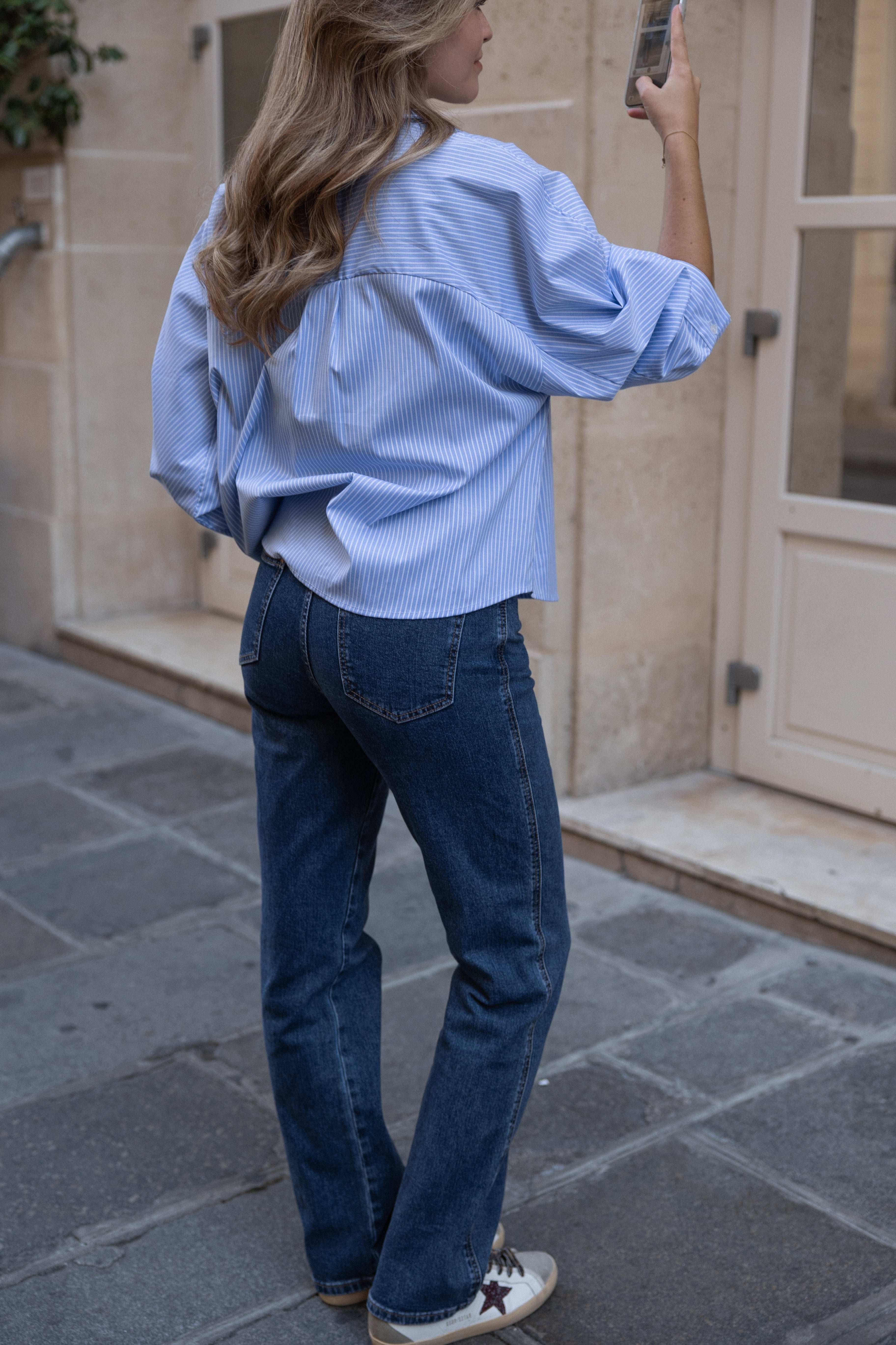CLASSIC ESSENTIAL STRIPED SHIRT BLUE