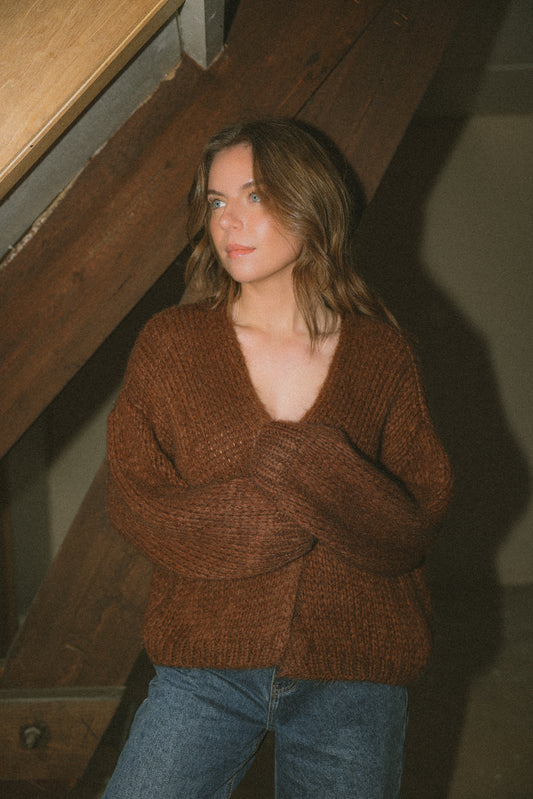 CARDIGAN KNIT BROWN