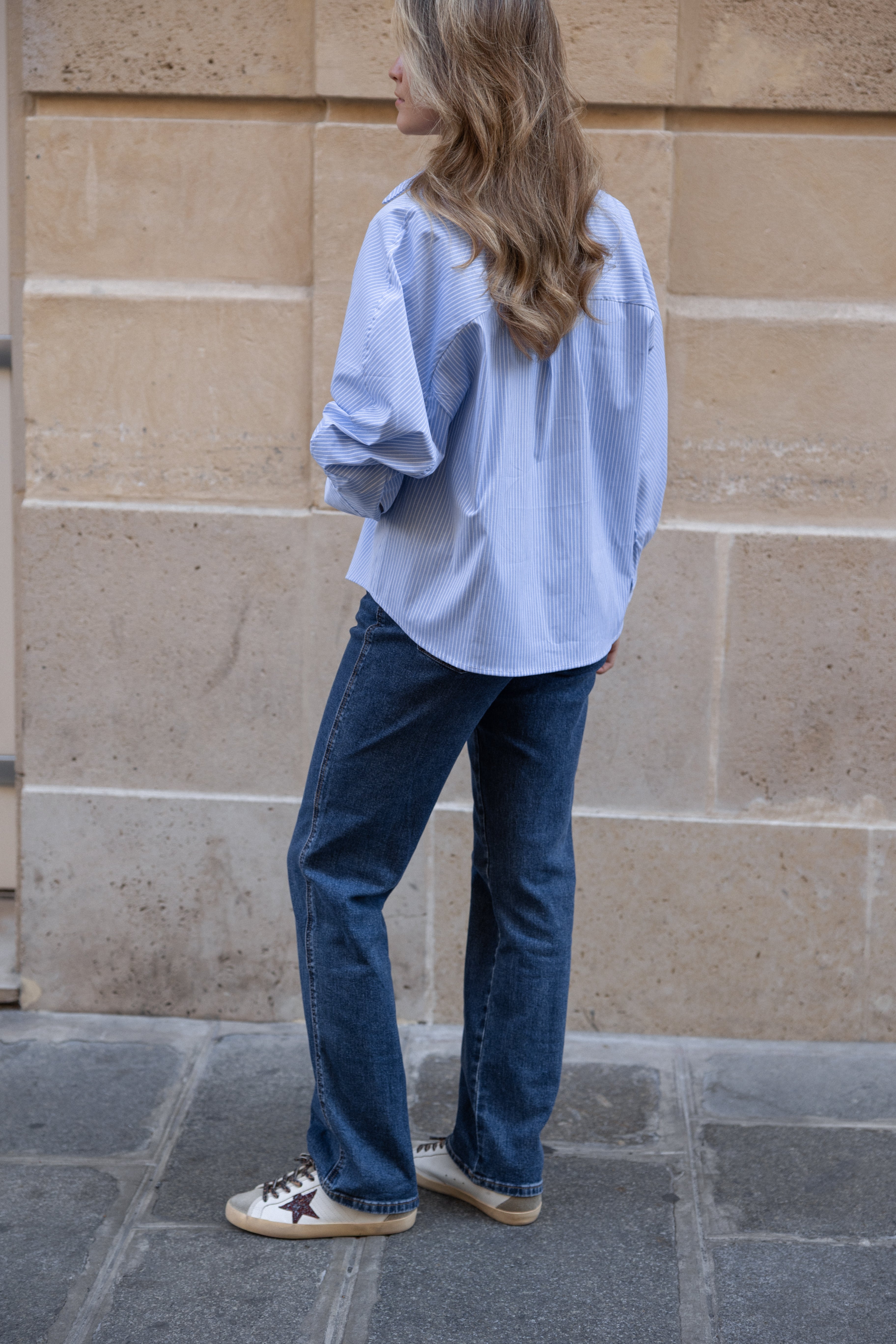 CLASSIC ESSENTIAL STRIPED SHIRT BLUE