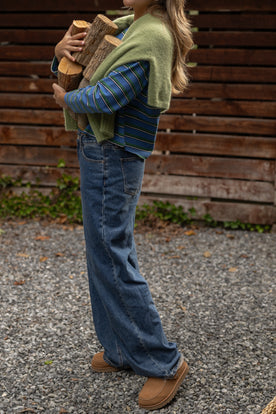 FULL LENGHT WIDE CELESTE JEANS DARK DENIM