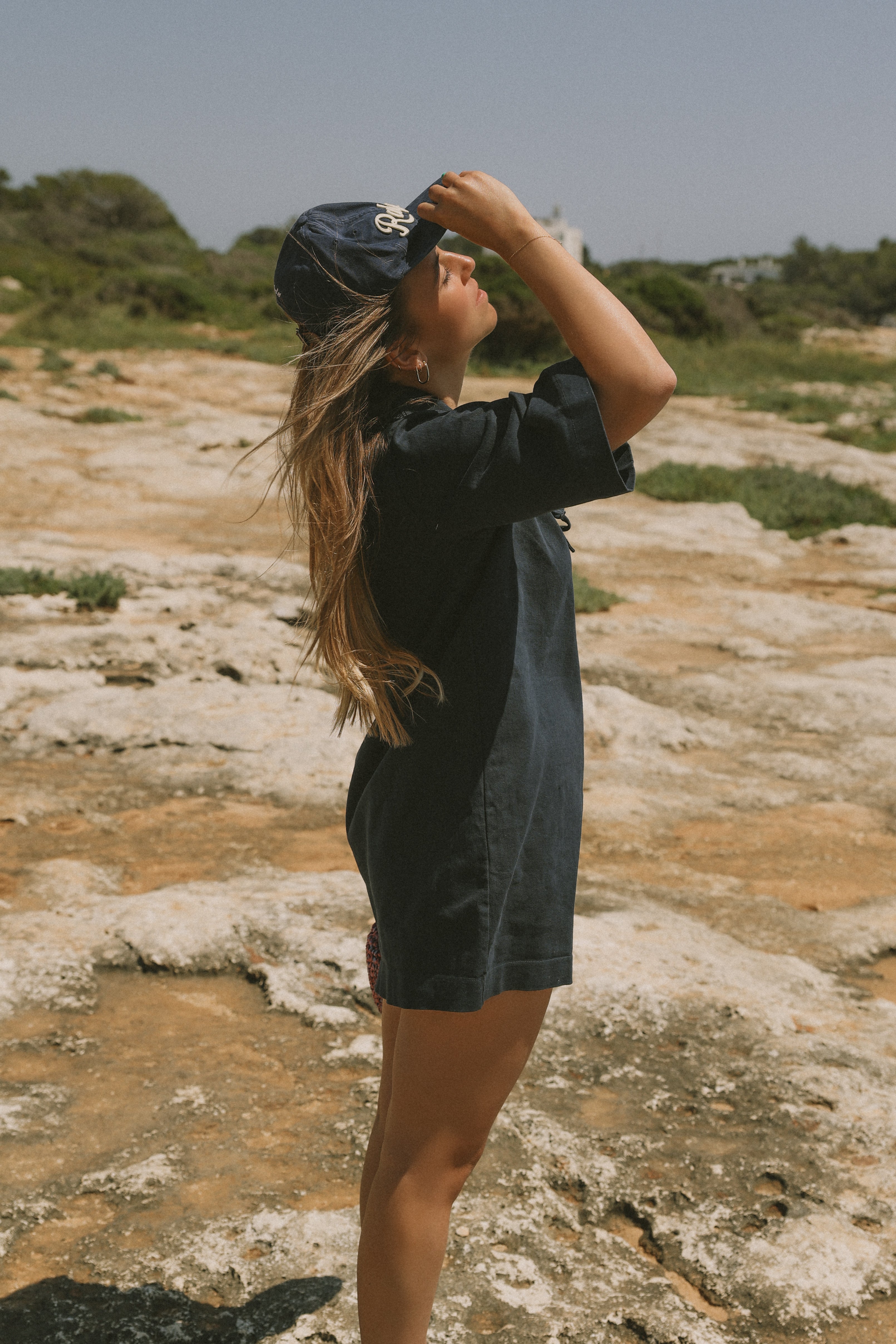 MILEY BOW DRESS NAVY