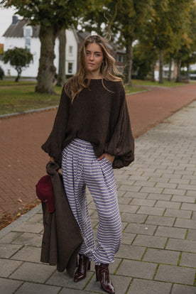 STRIPED LOUNGE PANTS BLUE