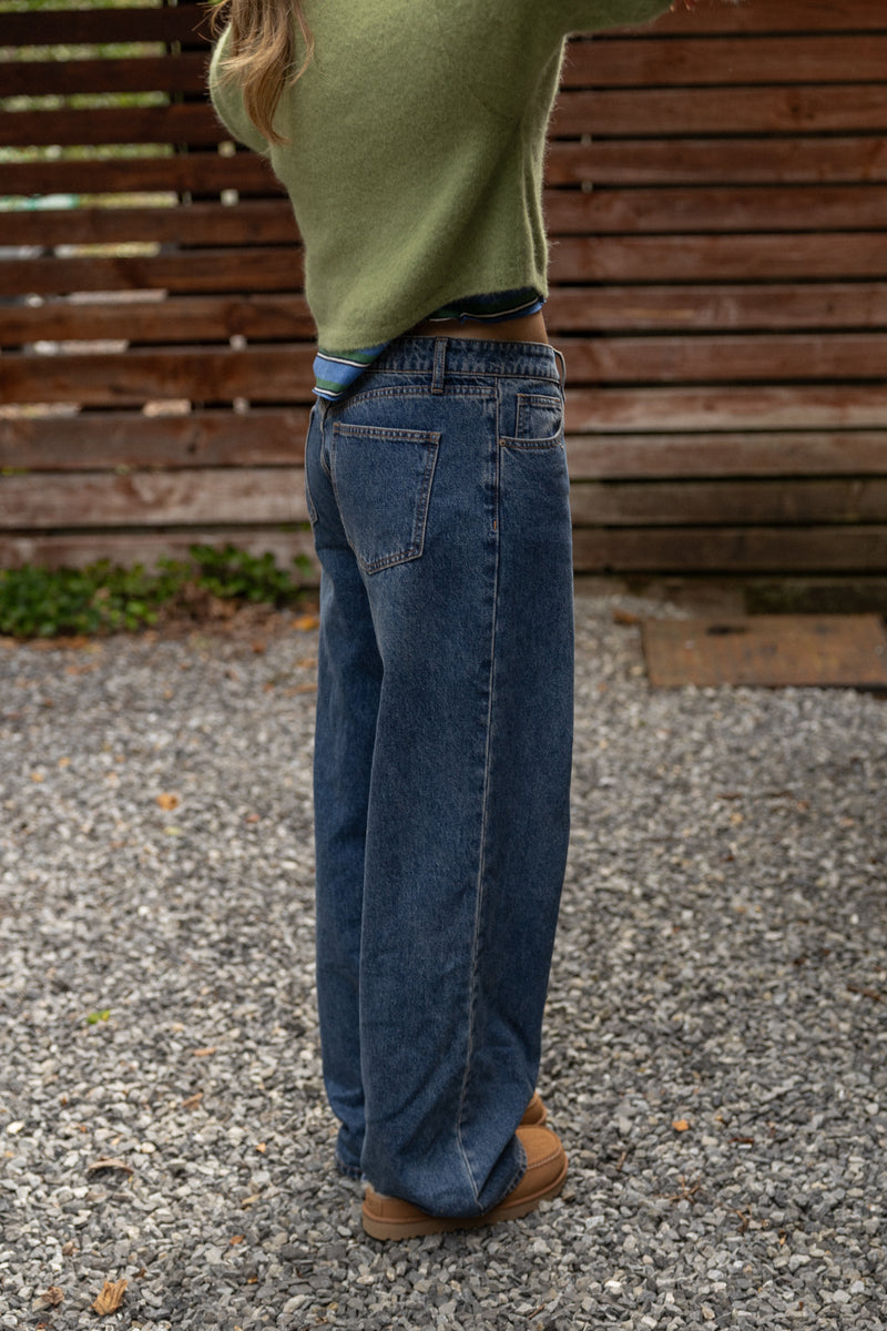 FULL LENGTH WIDE CELESTE JEANS DARK DENIM