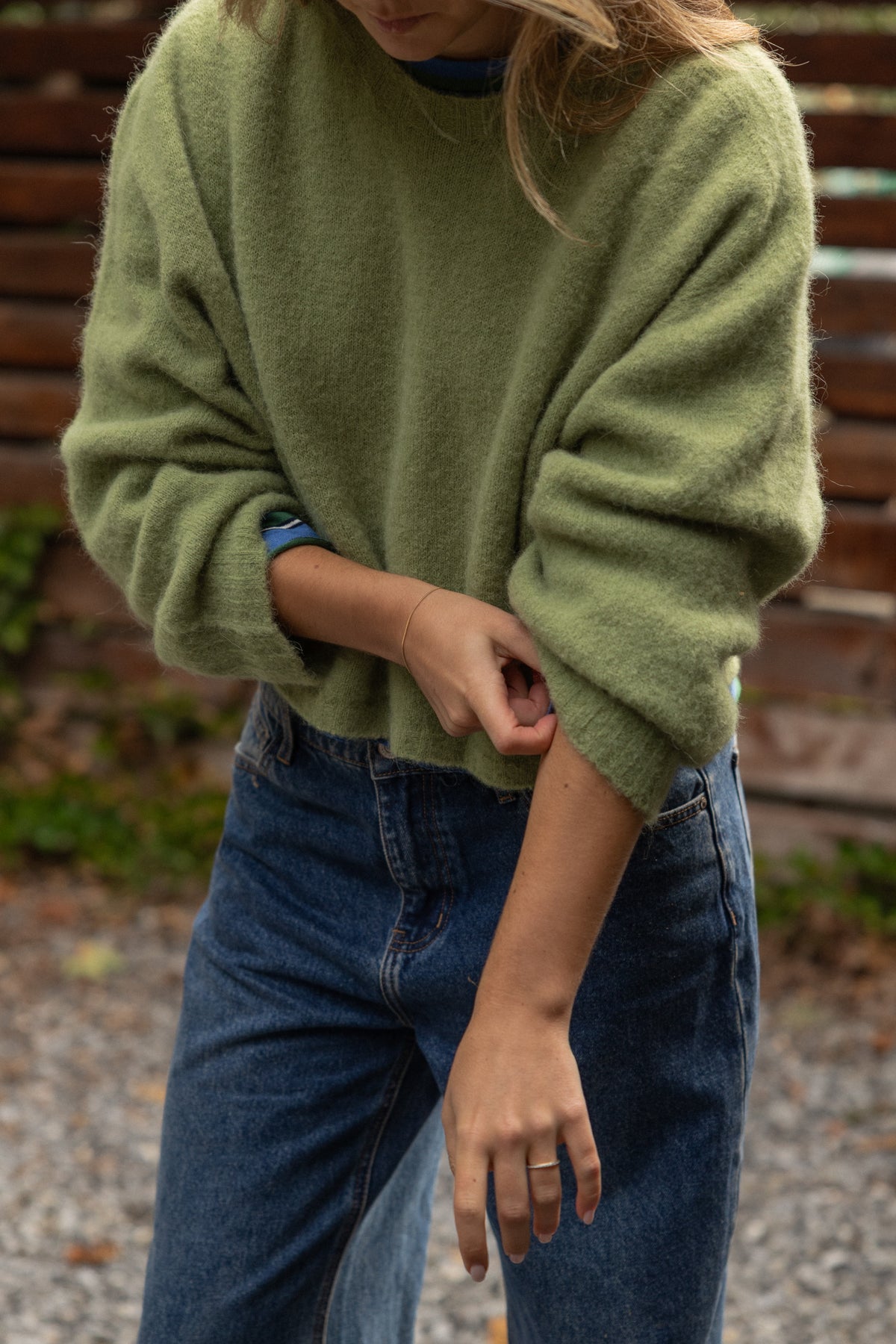 JANE ALPACA WOOL KNIT OLIVE GREEN