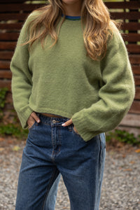 JANE ALPACA WOOL KNIT OLIVE GREEN