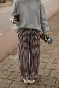 STRIPED LOUNGE PANTS BORDEAUX