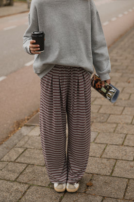 STRIPED LOUNGE PANTS BORDEAUX