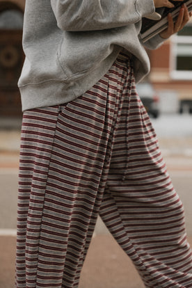 STRIPED LOUNGE PANTS BORDEAUX